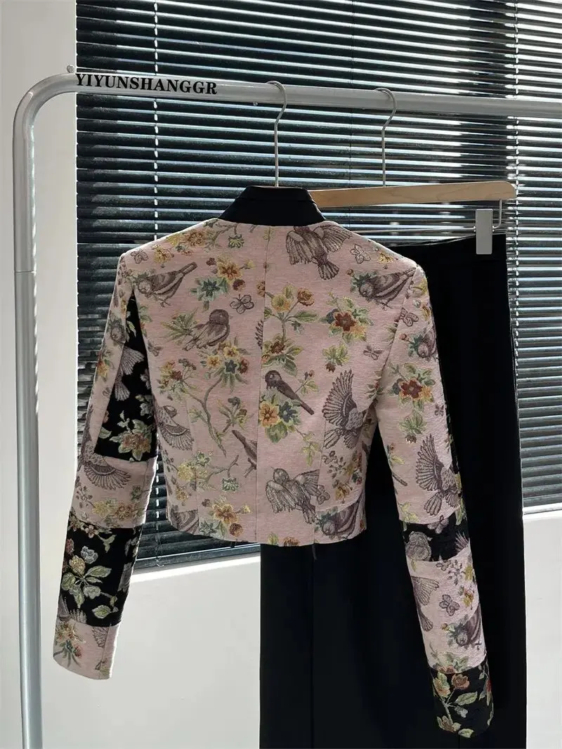 High-grade Retro Light Luxury Hanfu Jacquard Short Jacket Horse Face Skirt Set Western Style Two-piece Suit Autumn and Winter