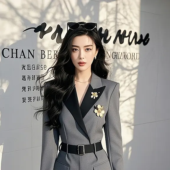Women's 2025 Spring Popular High-end Feeling Super Good-looking Temperament Elegant Style Gray Splicing Suit Jumpsuit