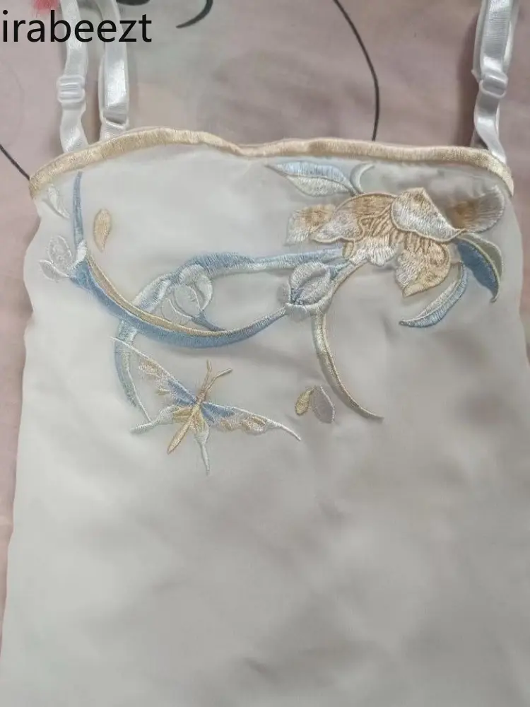 Chinese Style Bustier Cami with Ethnic Print Summer Layering Staple Boho Chic Fashion Women's Floral Embroidered Tube Top Vest