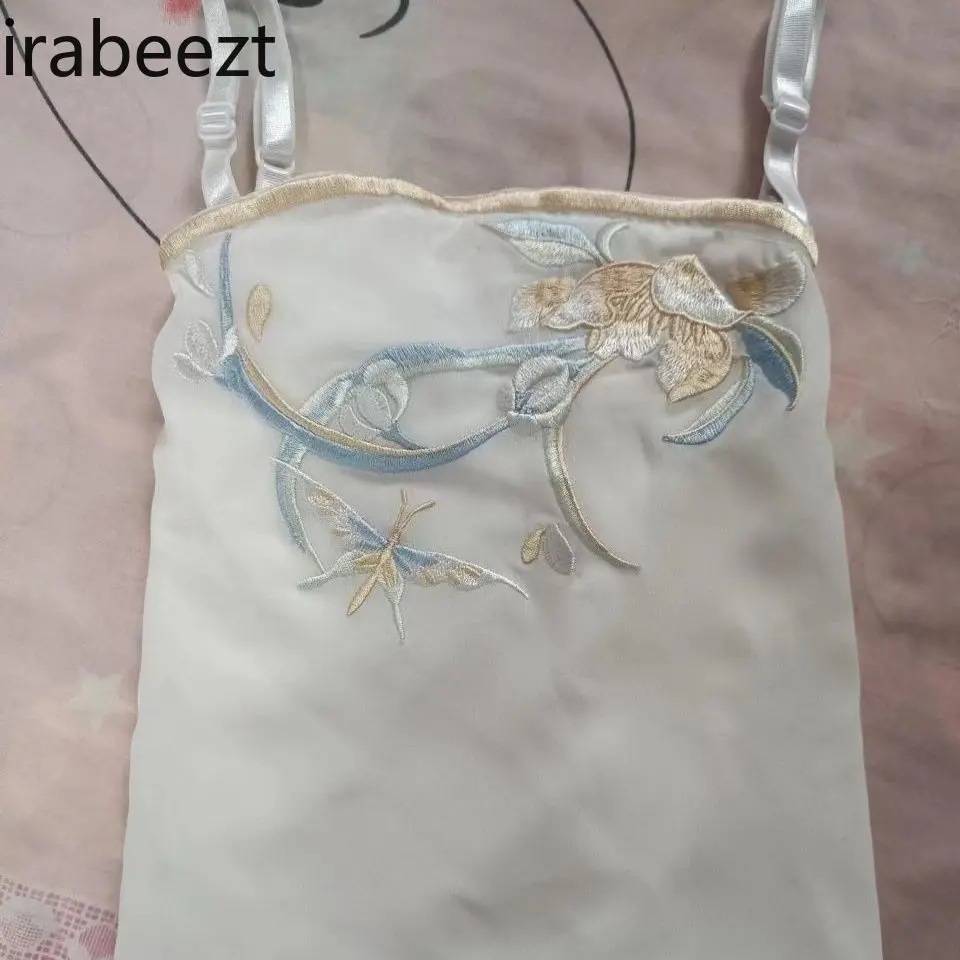 Chinese Style Bustier Cami with Ethnic Print Summer Layering Staple Boho Chic Fashion Women's Floral Embroidered Tube Top Vest