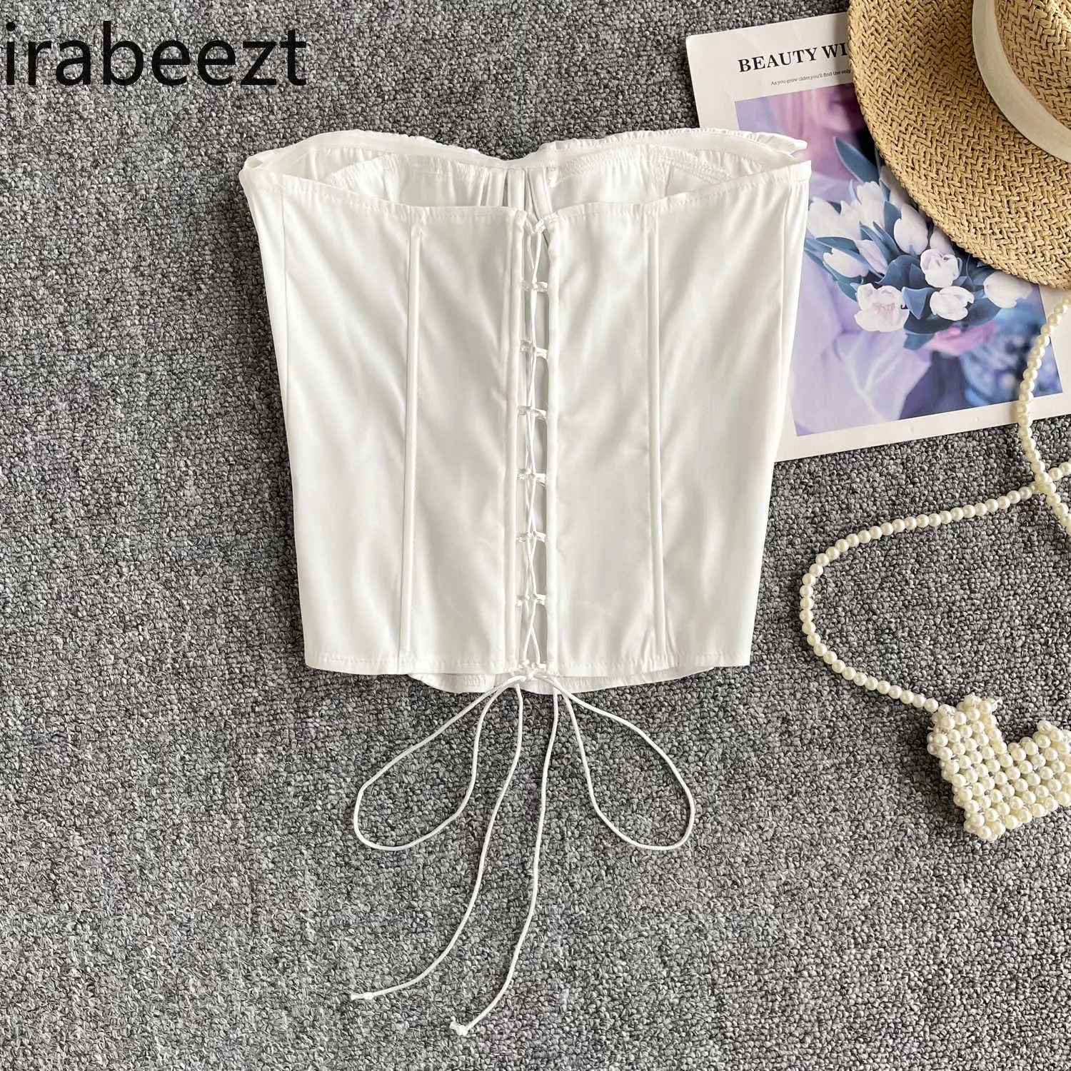 American Sexy Hot Girl Tube Top Female Summer Design Hollow Straps Slim Fit Versatile Camiseta Sin Mangas Sexy Para Mujer
