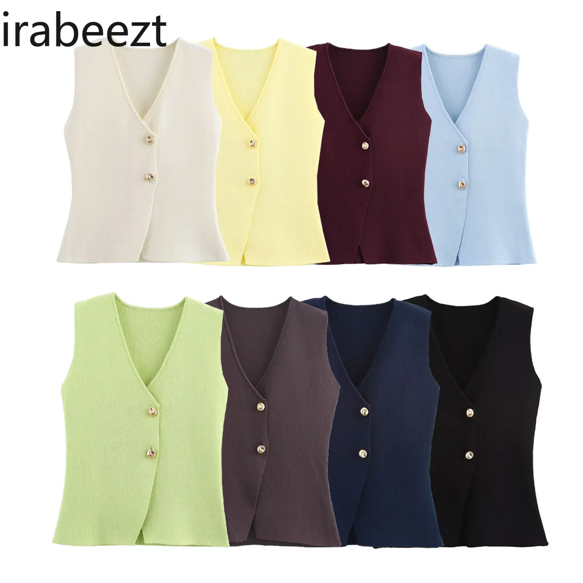 2025 New Women's Knit Vest 10 Colors Fashion Sleeveless Casual Loose Fit Cardigan Coat Slight Strech Tank Top Women