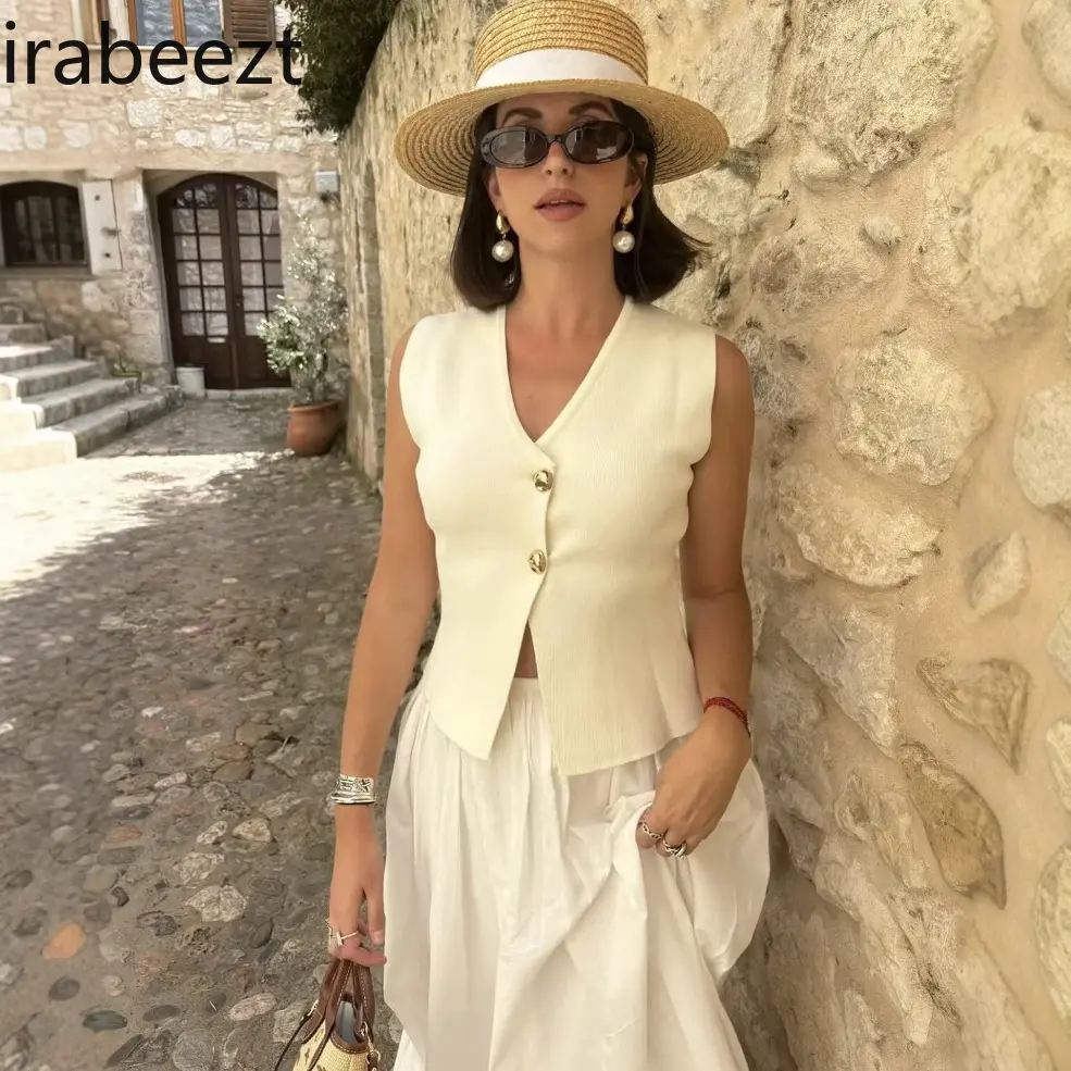 2025 New Women's Knit Vest 10 Colors Fashion Sleeveless Casual Loose Fit Cardigan Coat Slight Strech Tank Top Women