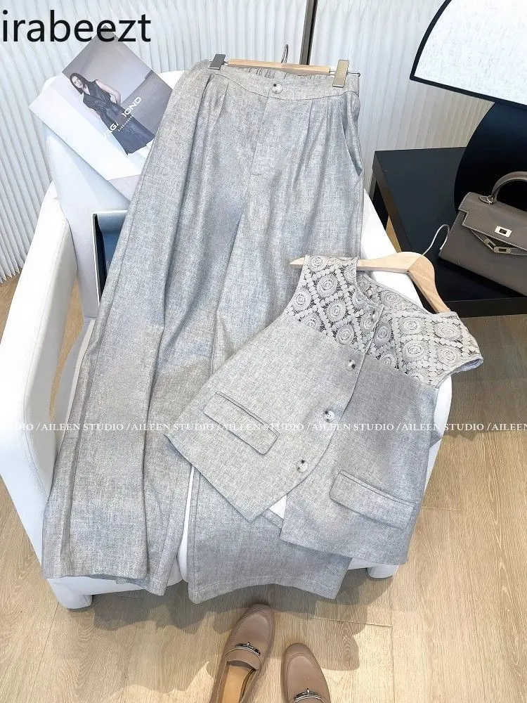 Women's 2025 Summer New Premium Blazer Jacket + Casual Pants Two-Piece Set - Elegant Sophisticated Outfit for Women