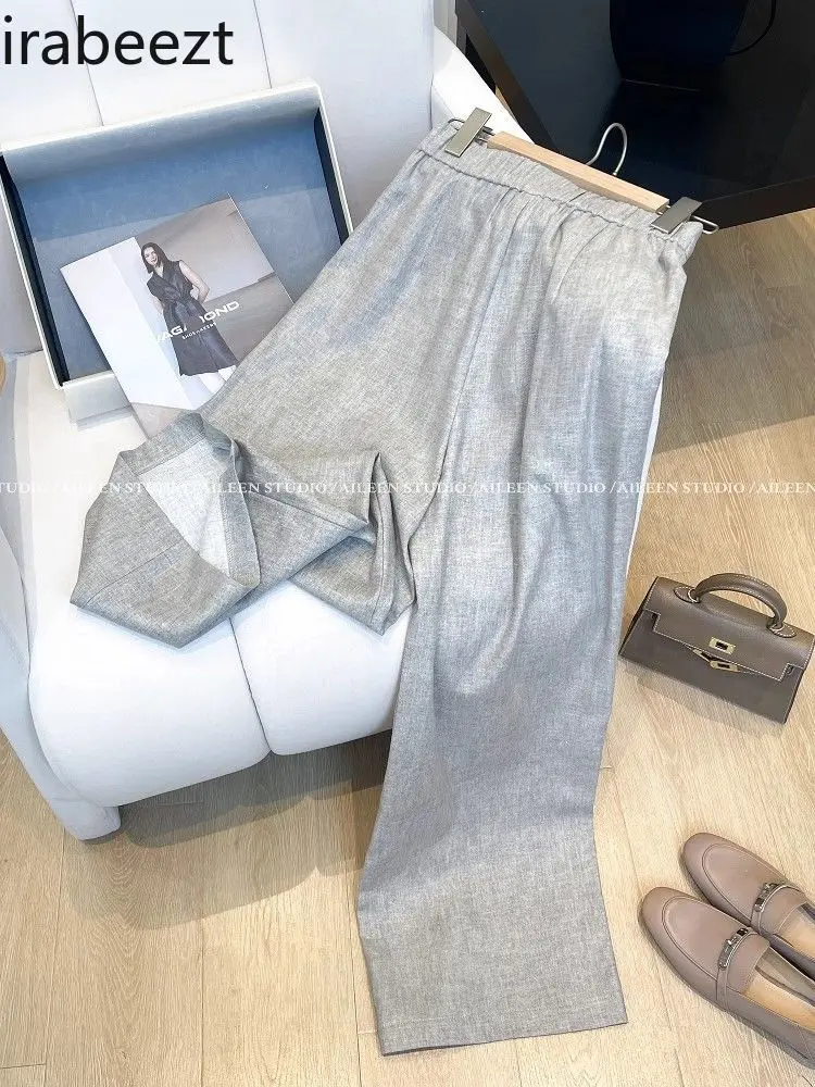 Women's 2025 Summer New Premium Blazer Jacket + Casual Pants Two-Piece Set - Elegant Sophisticated Outfit for Women