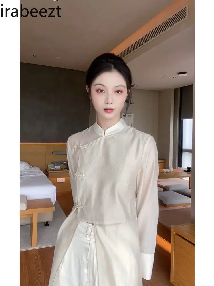 Plus Size Hanfu Dress Chinese Style Loose Traditional Costume Women Elegant Zen Two-Piece Set Spring Autumn Boho Chic