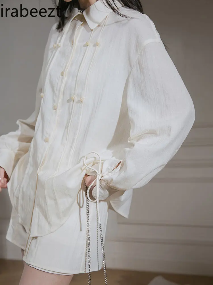 Summer New Arrival: Loose-Fit Embroidered Blouse & Shorts Set - Zen-Inspired New Chinese Style for Women Relaxed & Comfortable