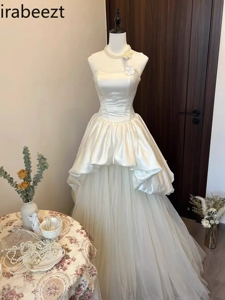 2025 New French Wedding Dress for Bride - Elegant Princess Style Bridal Gown for Wedding/Engagement/Party