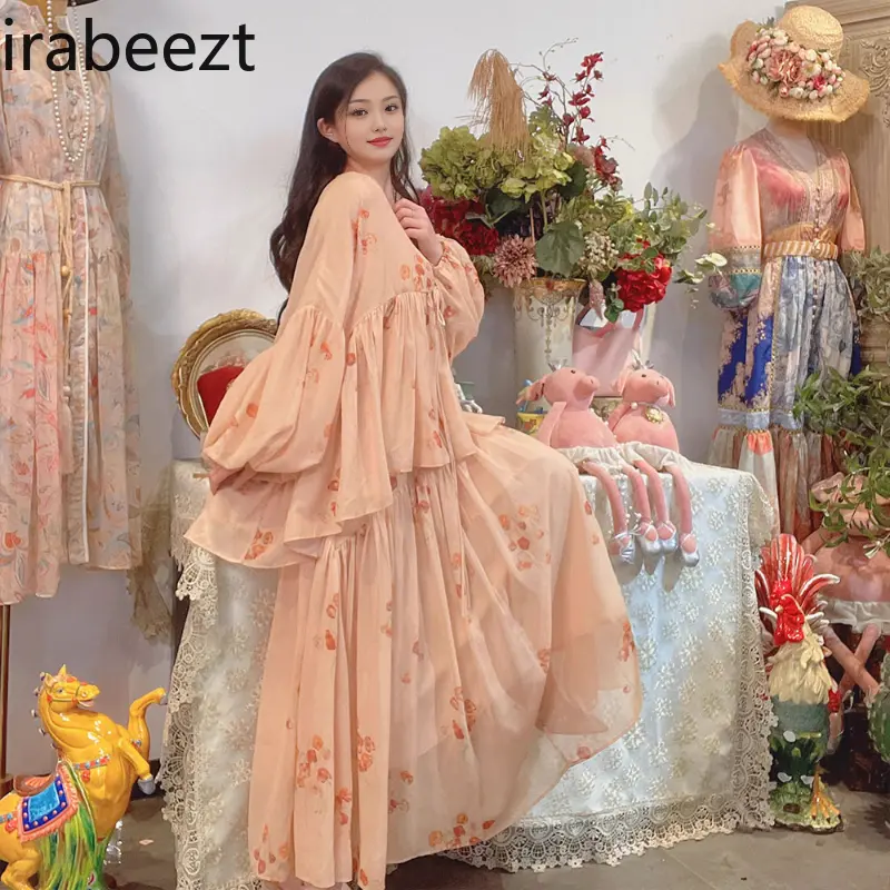 Spring 2025 New Women's Off-shoulder Dress with Oversized Blazer - French-Chinese Style Floral Print Resort Vacation Outfit