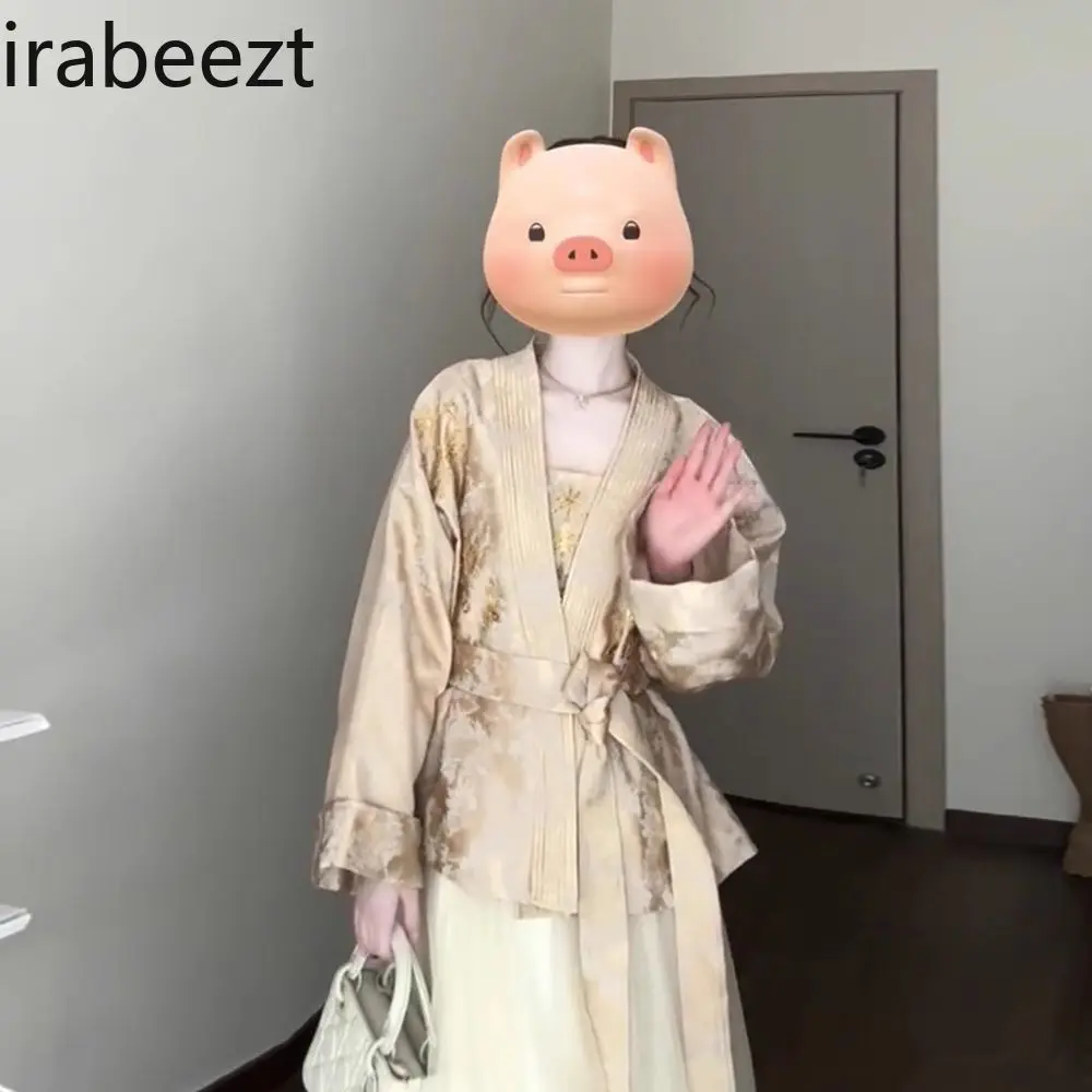 2025 New Style Women's Outfit - Elegant Zen Blazer & Vintage Skirt Set Spring/Autumn Boho Chic Fashion Traditional Chinese