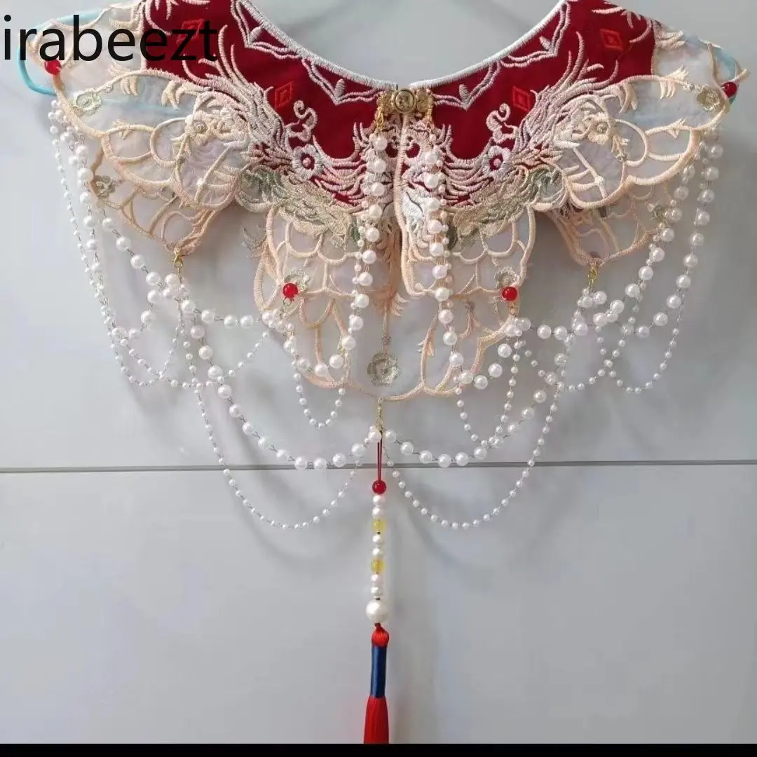 2025 New Chinese Style Hanfu Embroidered Top Printed Horse-faced Skirt Cloud Shoulder Toast Engagement Dress Red Suit Women