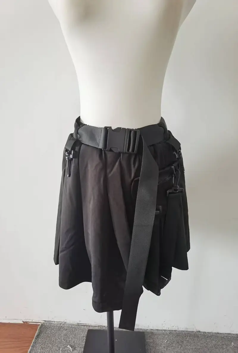 Black Culottes Female Summer Harajuku Style Super Hot Sale Female High Waist Pleated A-line Skirt Regulai Fit Black Skirt