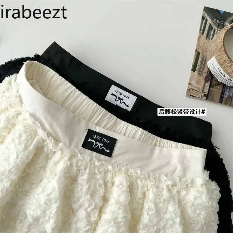 Girly French Lace Hottie A-line Slimming Cake Shaped Black Ballet Skirt Юбка Пышная Женская Slim Fit Faldas Ajustadas