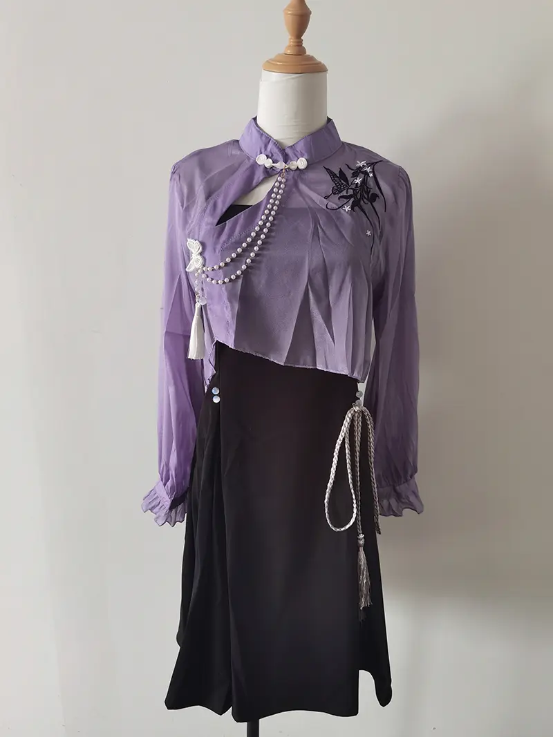 2025 New Chinese Style Summer Two-Piece Set - Youthful Slimming Blouse & Strapless Dress Outfit for Women