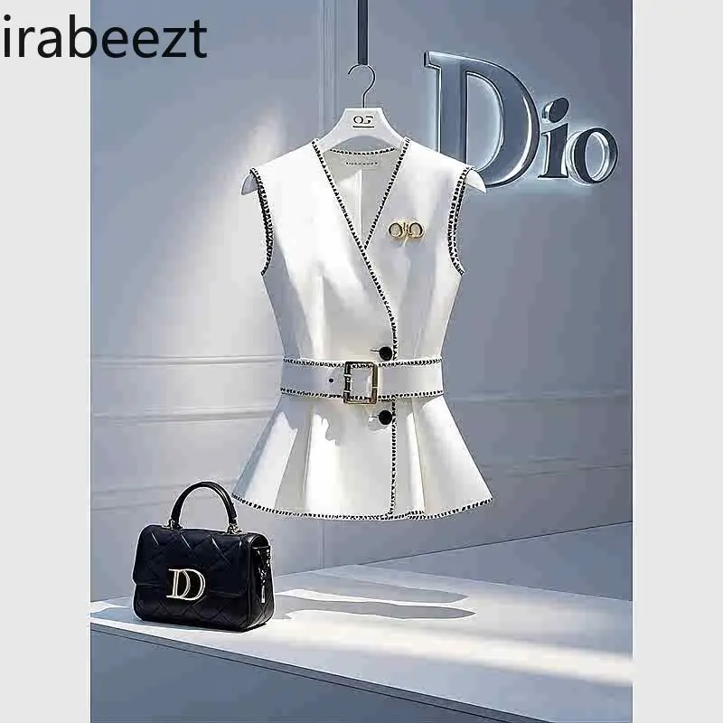 This Year's Hot-selling White Professional Suit Vest Jacket for Women 2025 Early Spring High-end Fashionable Chalecos