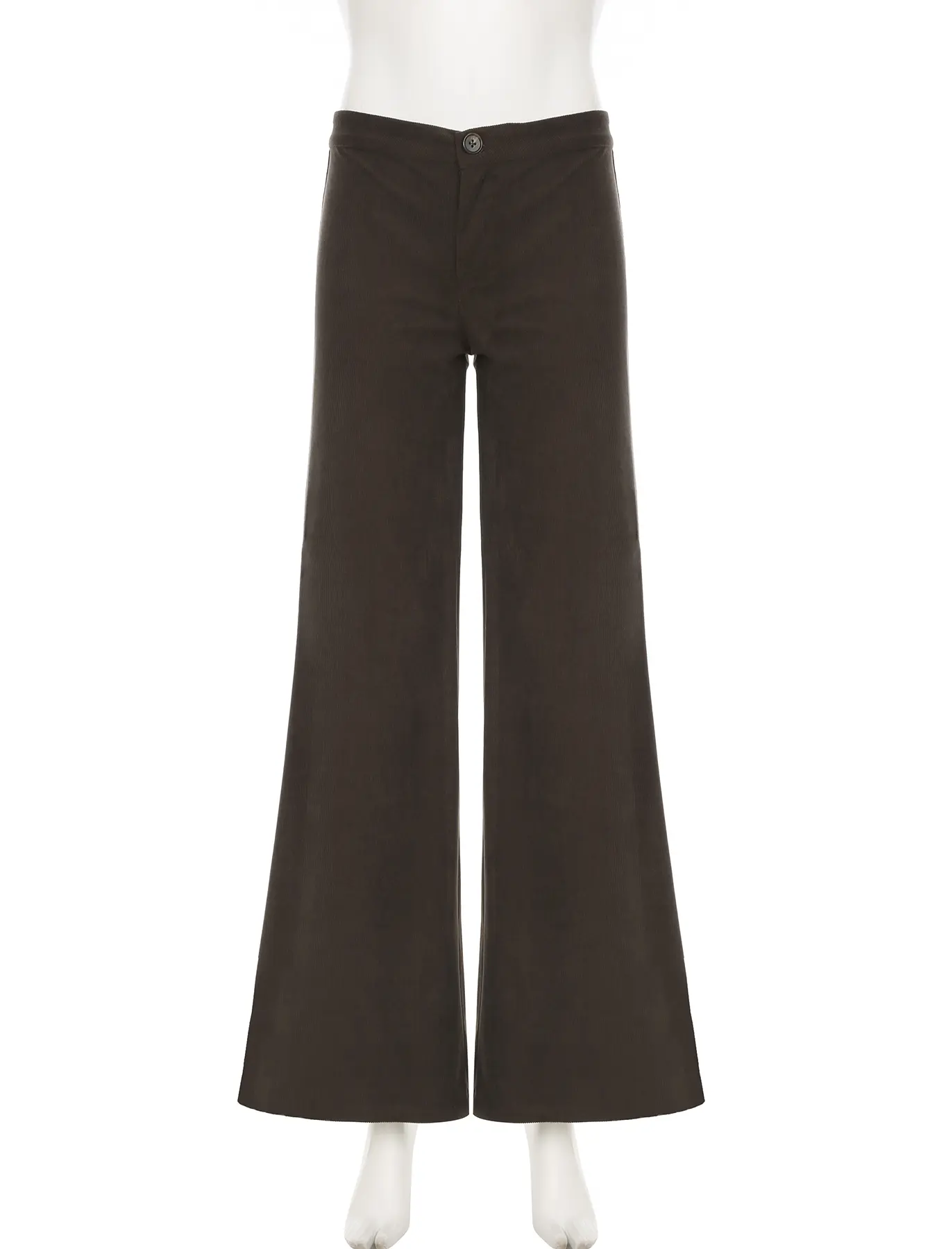 Rockmore Vintage Solid Corduroy Flare Pants Streetwear Low Waist Straight Casual Baggy Trousers Autumn Winter Women Y2k Clothes