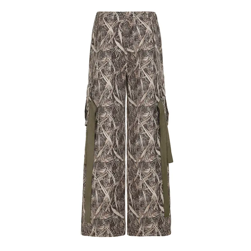 Rockmore Punk Street Print Cargo Pants Hip Hop Ribbon Design Loose Parachute Pants Women's Fashion Casual Low Waist Joggers