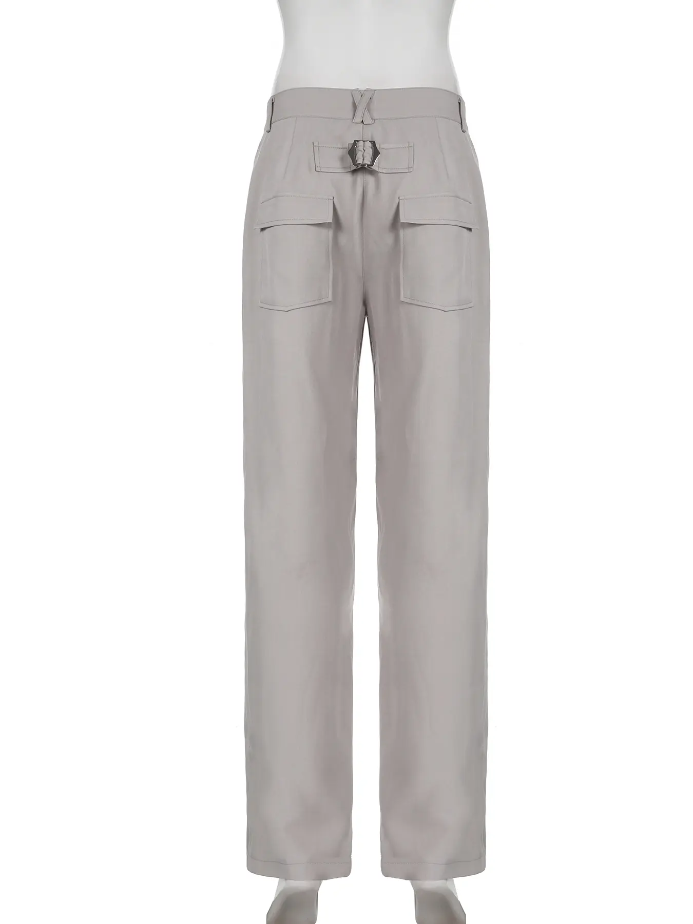 Rockmore Casual Cotton Linen Cargo Pant Vintage Solid Low Waist Wide Leg Trousers Streetwear All Match Y2k Chic Sweatpants Women