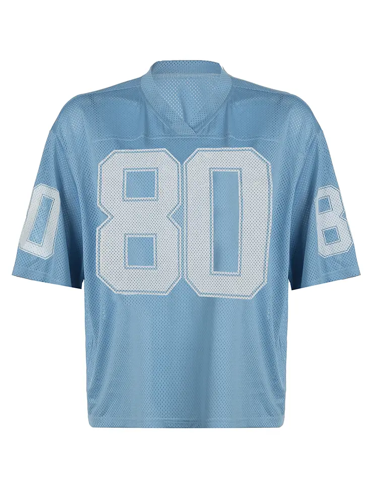 Rockmore  Number Print Nets Loose T-Shirts Women Casual Baggy Basic Crew Neck Short Sleeve Tops Streetwear Fashion Summer Sports