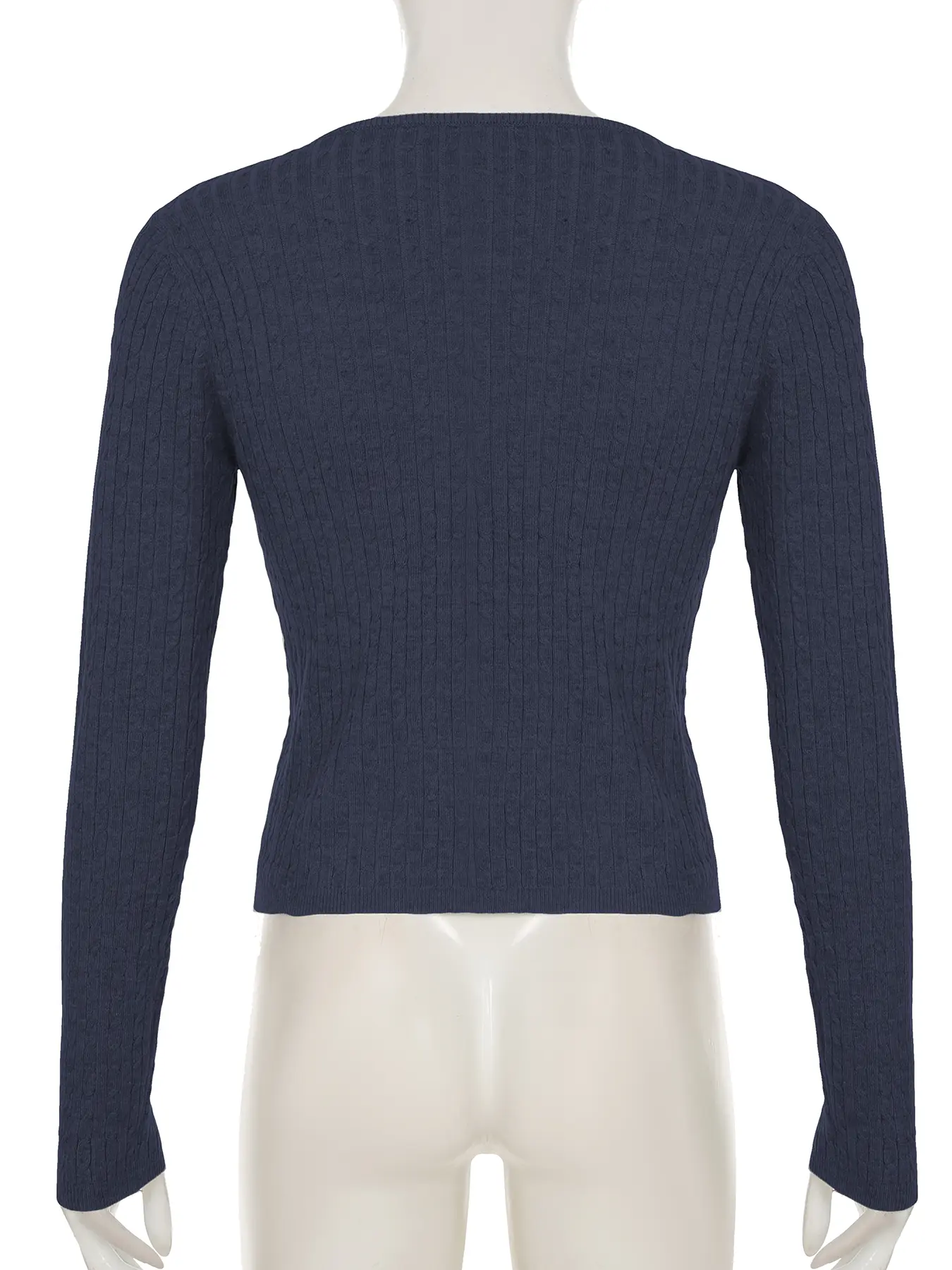 Rockmore Harajuku Solid Twist Knit Slim Cardigans Casual O-Neck Cotton Single Breasted Sweater Coats Autumn Clothes Chic Y2k Top