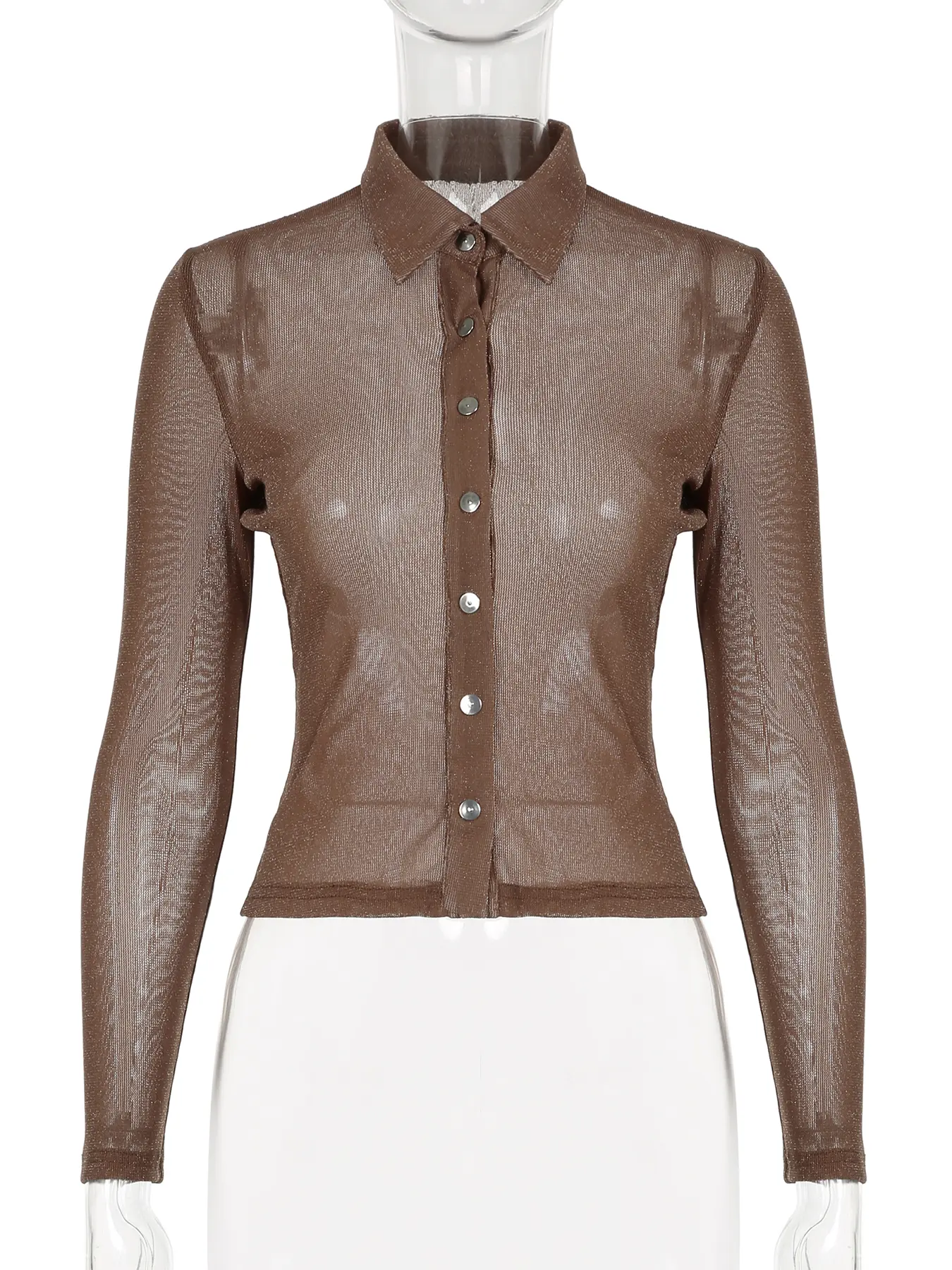 Rockmoer Vintage Shiny Silk Blouse Fashion Elegant Long Sleeve Women Shirts Autumn Solid Button Up Tops Ladies Casual Cardigans