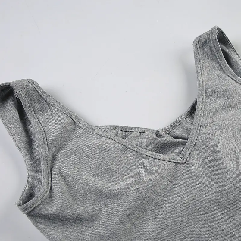Rockmore Solid Color Shirring Tank Tops Women Slim Low-cut Camis Summer Crop Top Y2k Aesthetic Sleeveless U-Neck Backless Vest