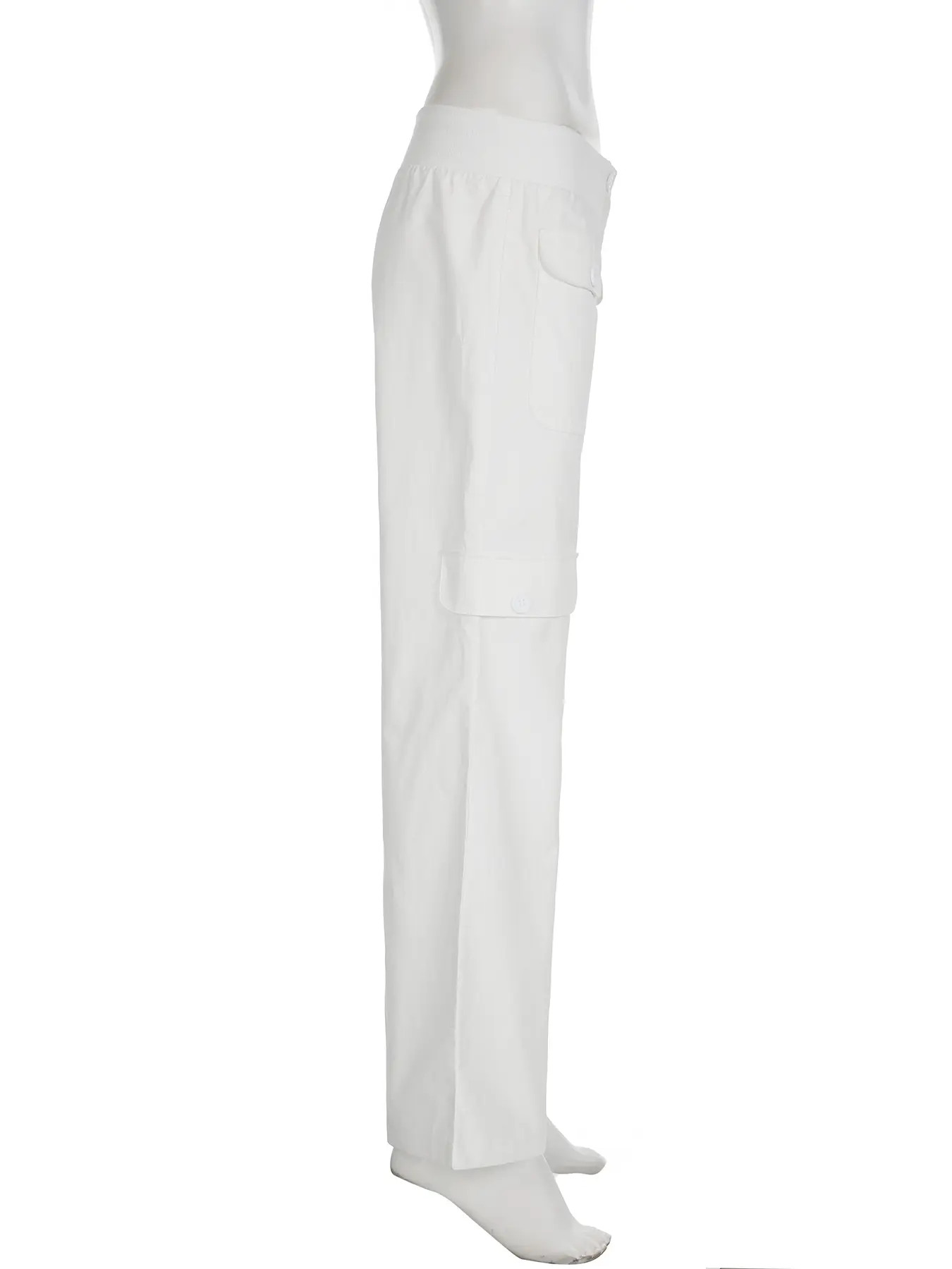 Rockmore White Pants Women Low Waist Casual Straight Full Length Loose Trouser Female Clothing Y2k Streetwear All-match Harajuku