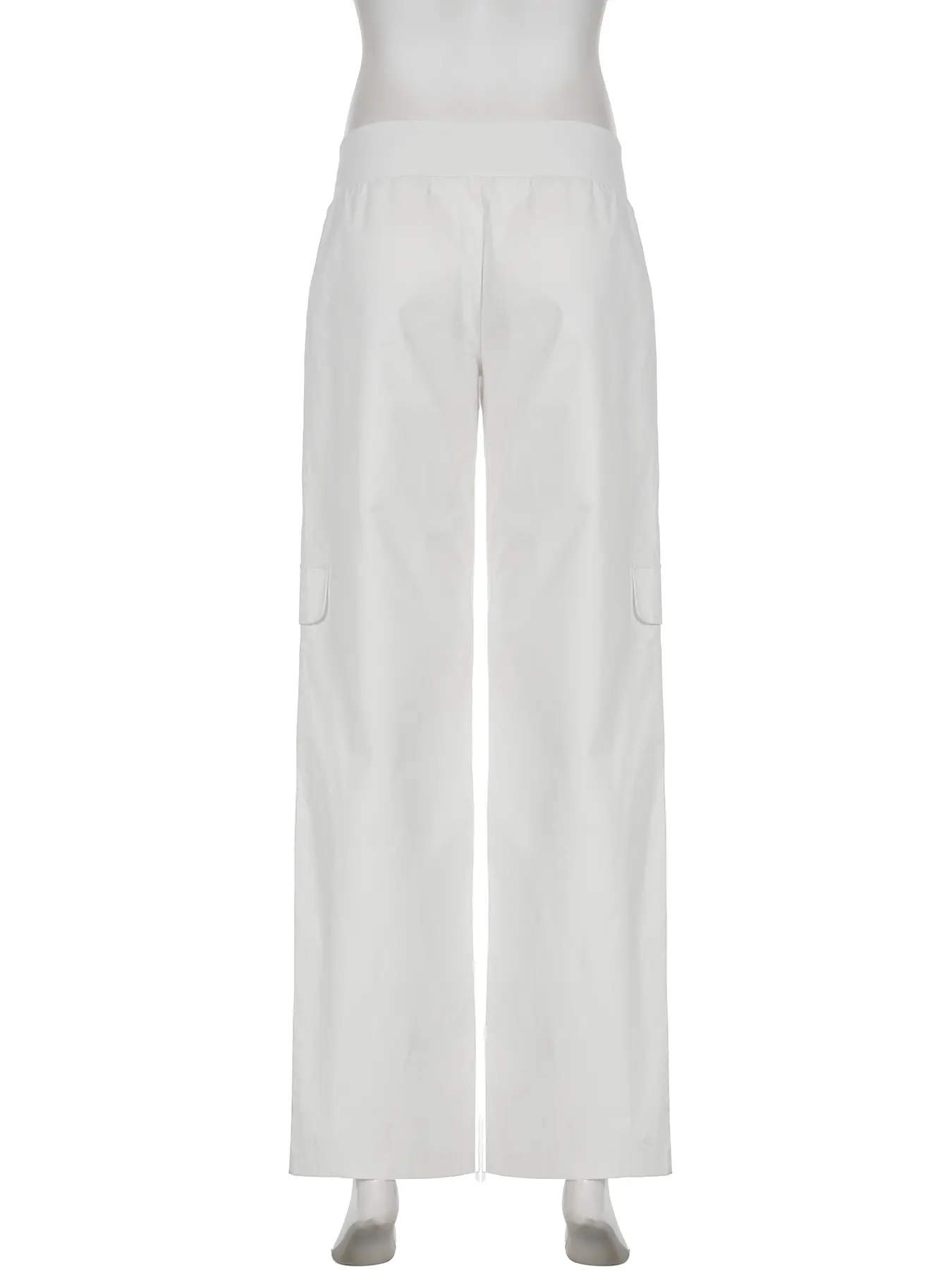Rockmore White Pants Women Low Waist Casual Straight Full Length Loose Trouser Female Clothing Y2k Streetwear All-match Harajuku