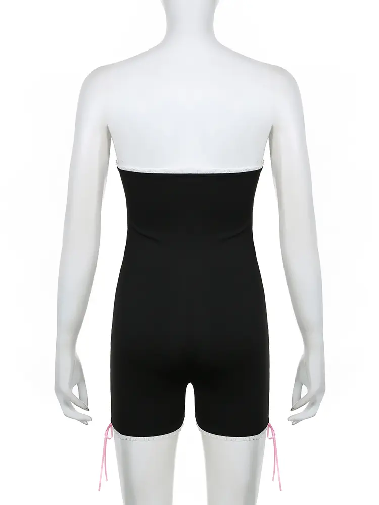 Rockmore y2k Black Bodycon Strapless Jumpsuit Women Fashion Body-Shaping Romper One Piece Bodysuit Streetwear Playsuit Mujer