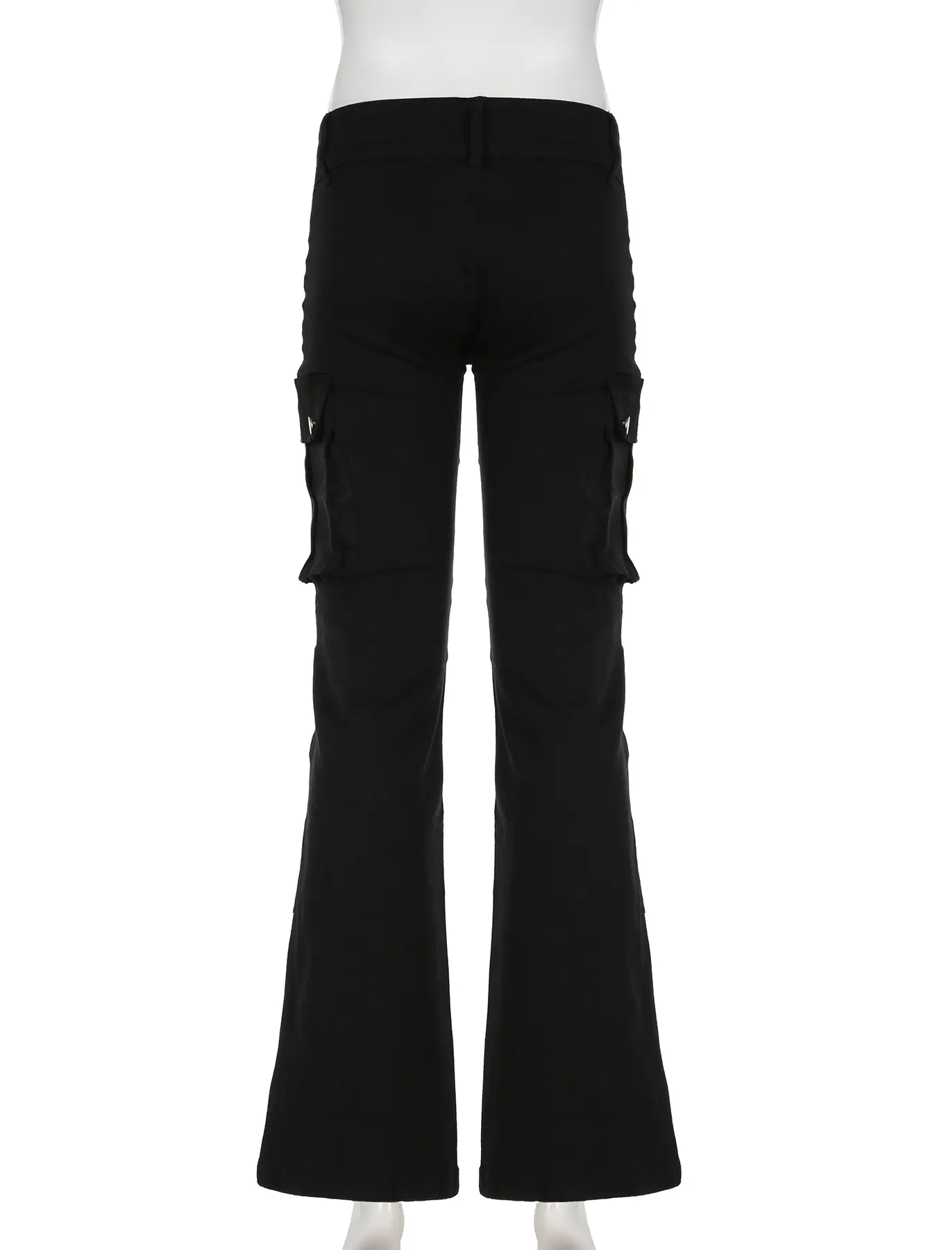 Rockmore Gothic Zipper Flare Jeans for Women Low Waist Cargo Pants Punk Hip Hop Jean Streetwear Denim Trousers Goth Mall Grunge