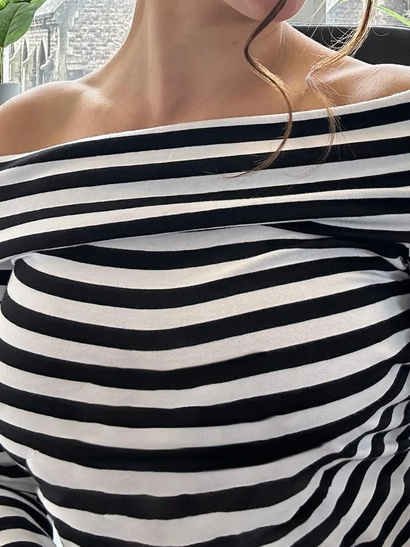 Rockmore Elegant Off Shoulder Striped Mini Drees Women's Sexy Aesthetic Long Sleeve Dreeses Harajuku Casual Y2k Clothes Korean
