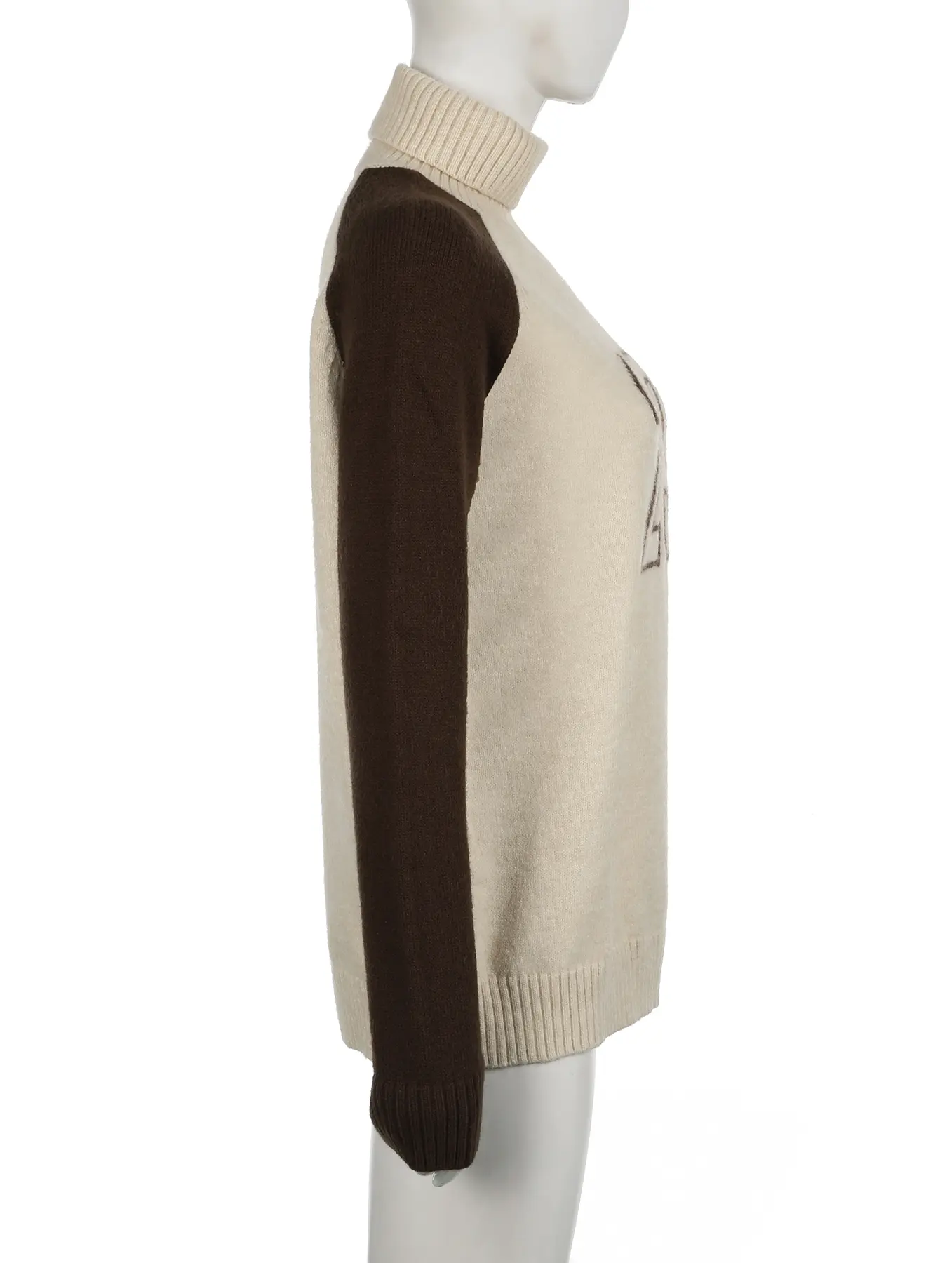 Rockmore Casual Turtleneck Knitted Digital Print Sweaters Long Sleeve 90s Baggy Pullover Female High Street Autumn Winter Tops