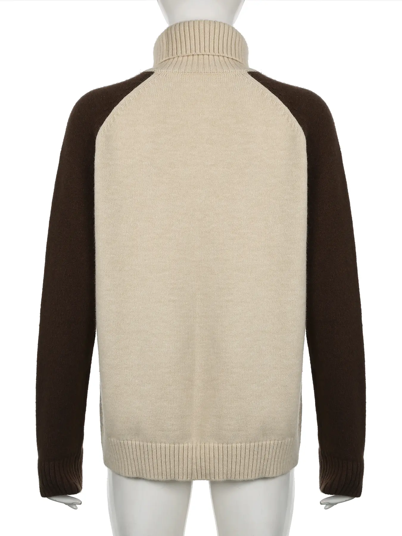 Rockmore Casual Turtleneck Knitted Digital Print Sweaters Long Sleeve 90s Baggy Pullover Female High Street Autumn Winter Tops