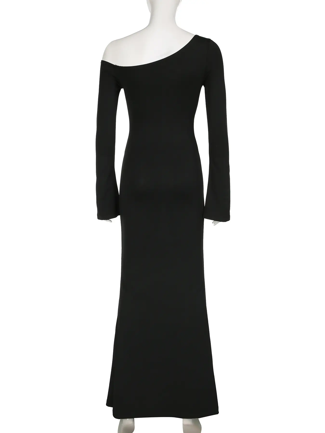 Rockmore Elegant Slash Neck Long Women's Dress Black Sexy High Waist Female Long Sleeve Bodycon Trumpet Dress Party Club Outfits