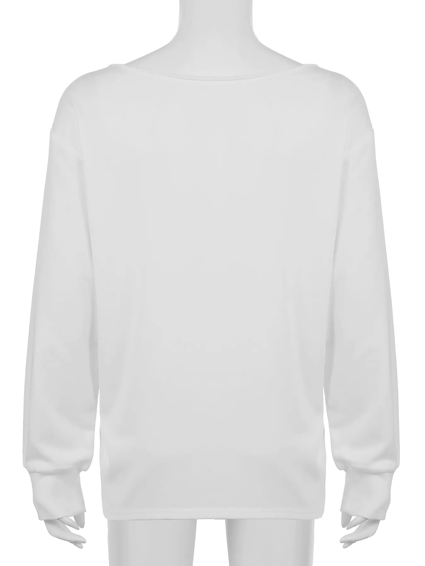 Rockmore Solid Off Shoulder Baggy Sweatshirt Streetwear Casual Raglan Sleeve Pullover Loose Tops for Spring Fall Women's Clothes