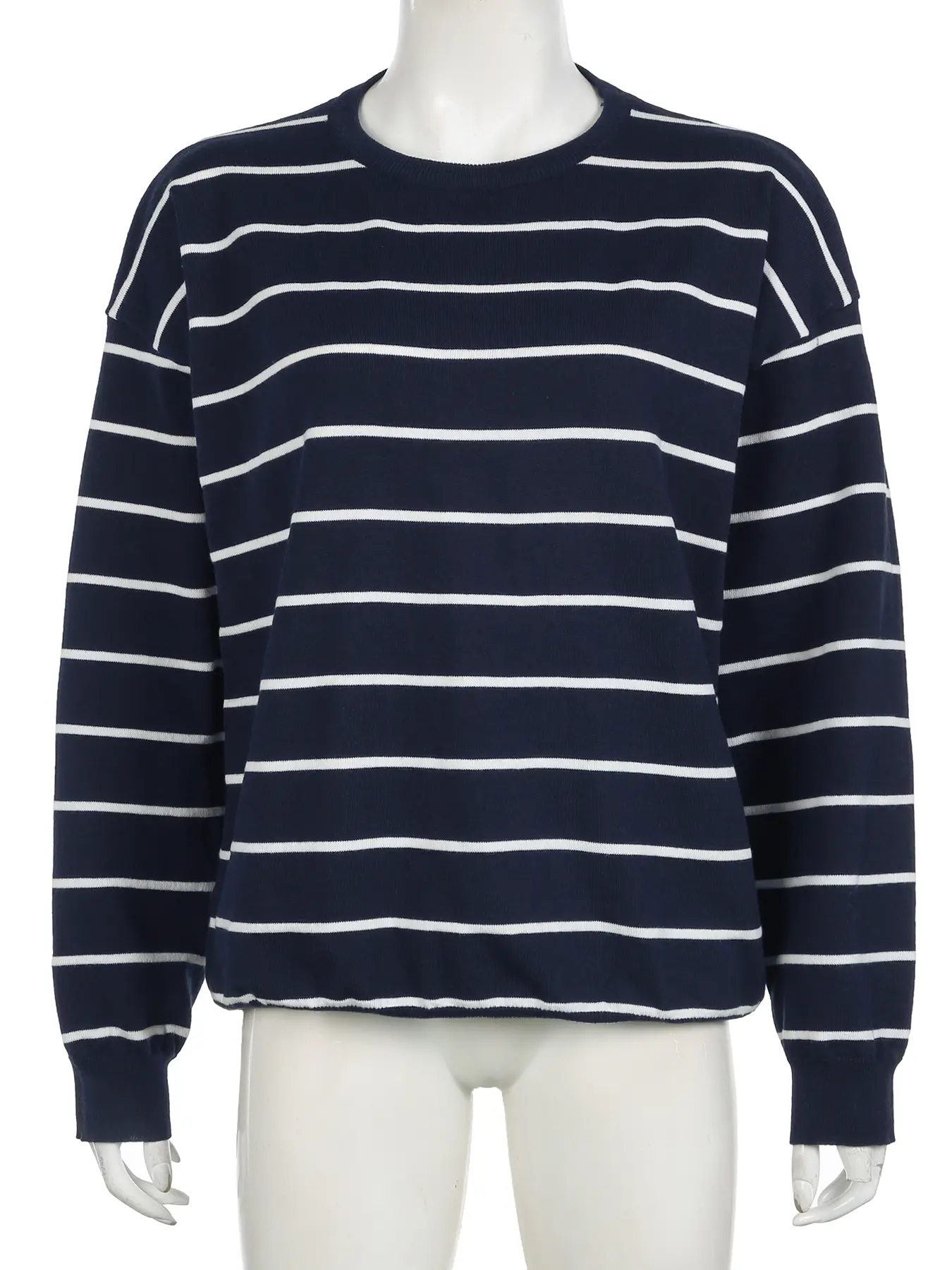 Rockmore Striped Long Sleeve Sweater for Women All-match O-neck Casual Base Top Korean Chic Tees Harajuku Y2k Clothes Streetwear