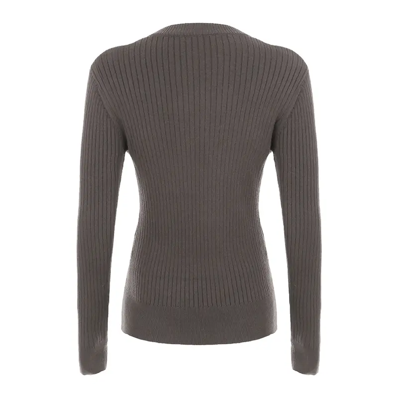 Rockmore Solid V Neck Long Sweater Harajuku Basic Full Sleeve Women's Jumper Pullover Korean Fashion Slim Fit Knitwears 2025