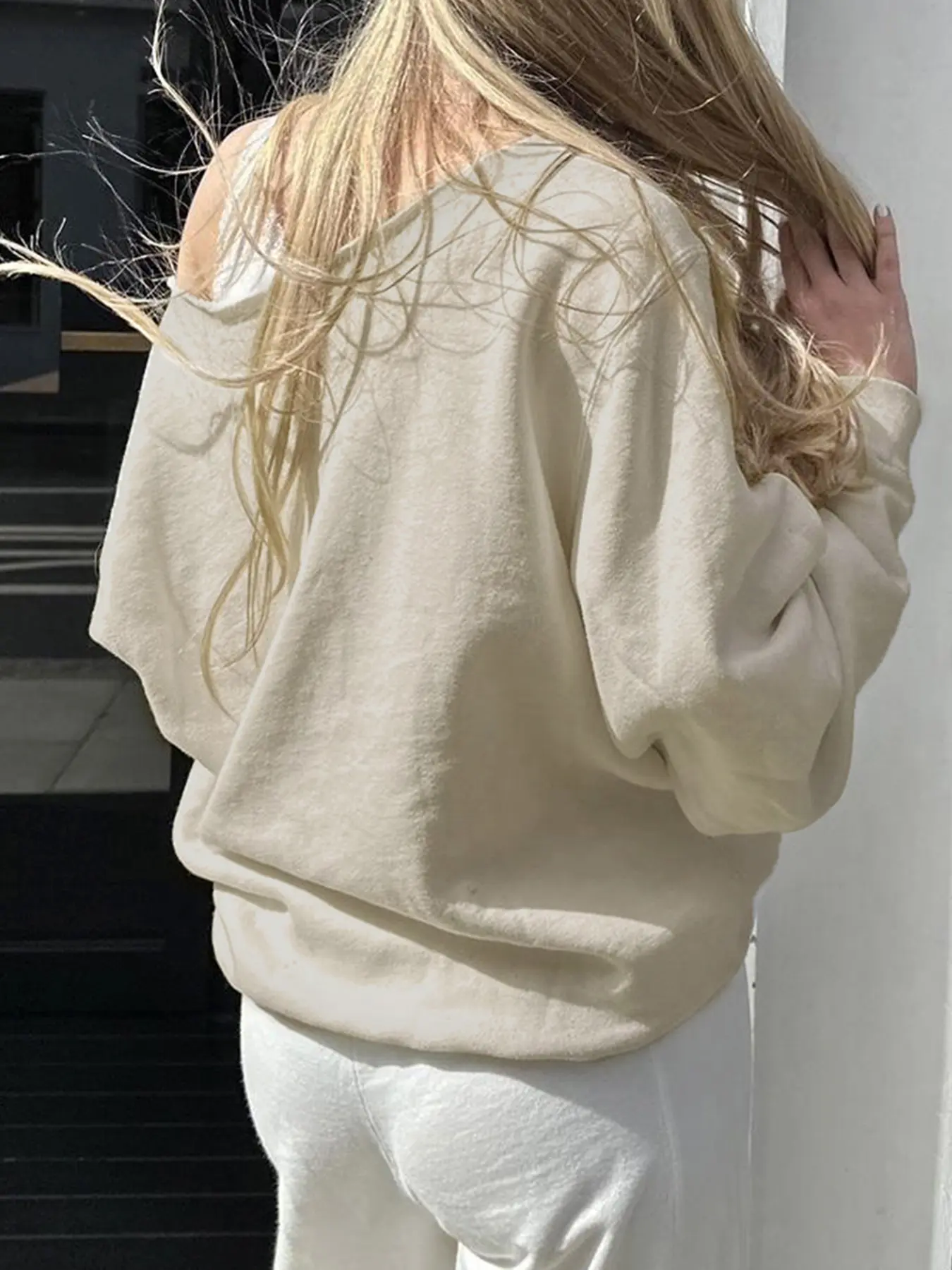 Rockmore Streetwear Sexy Slash Neck Off Shoulder Numeber Sweatshirt Harajuku Casual Loose Long Sleeve Pullover Tops Y2k Clothes