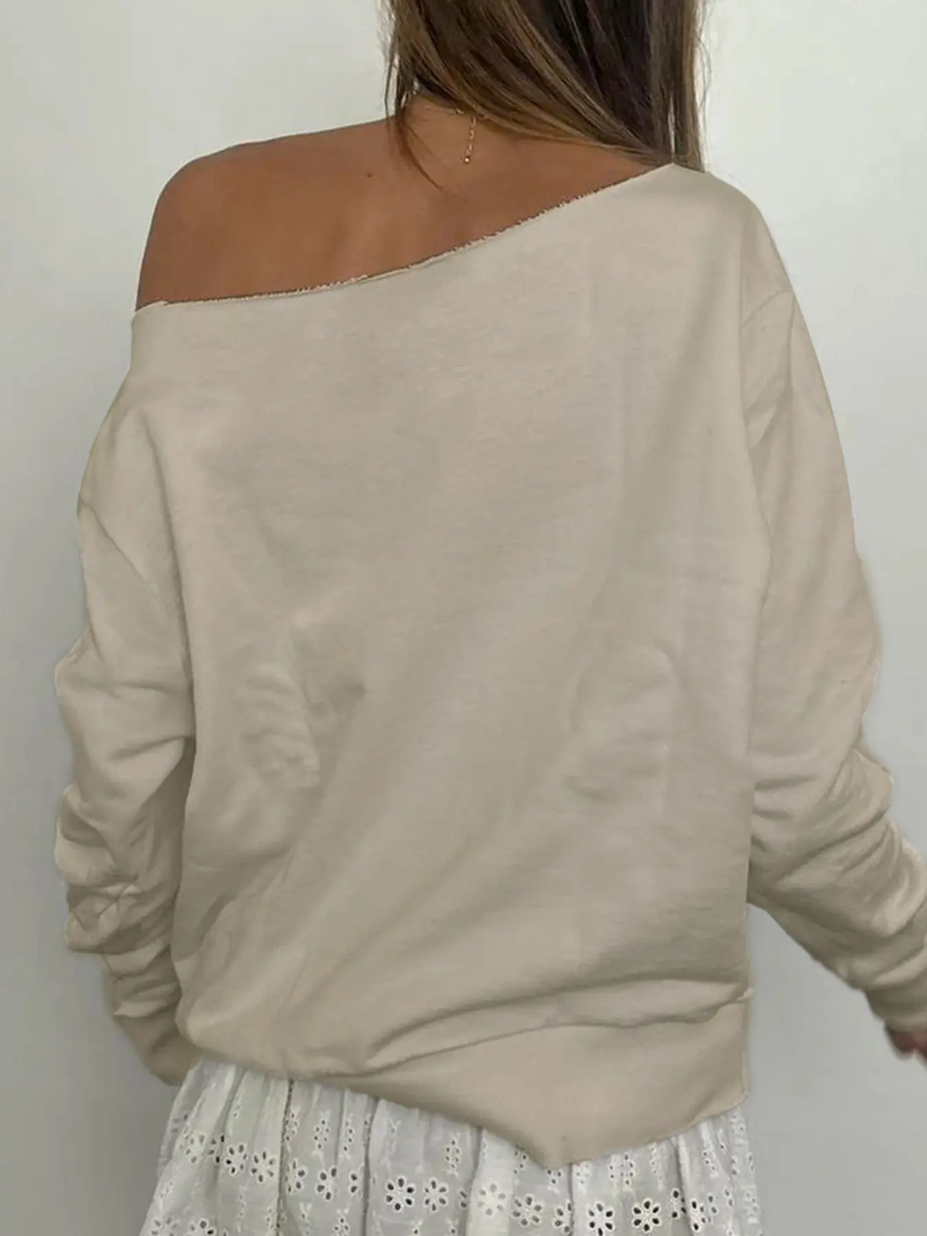 Rockmore Streetwear Sexy Slash Neck Off Shoulder Numeber Sweatshirt Harajuku Casual Loose Long Sleeve Pullover Tops Y2k Clothes