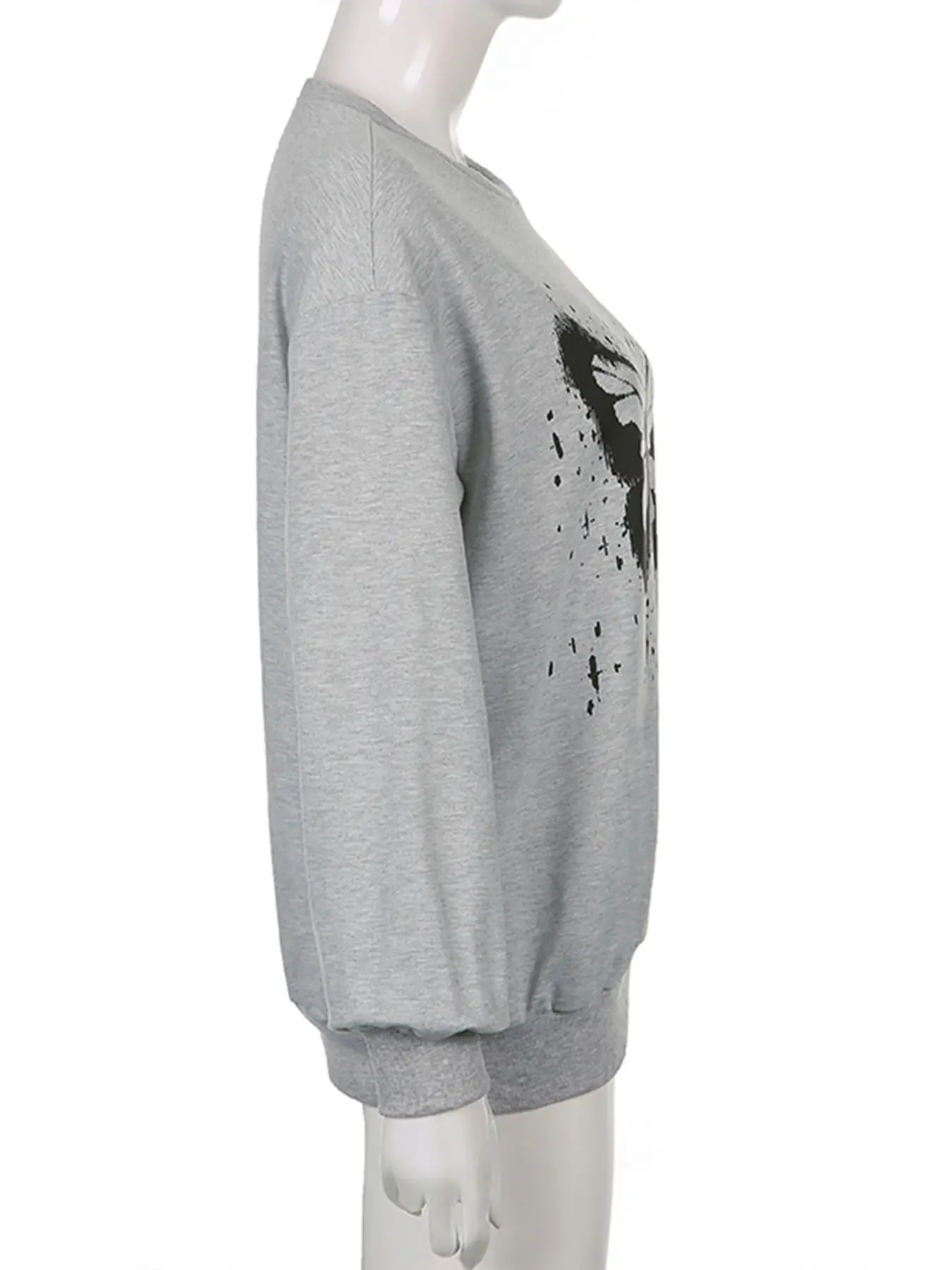 Rockmore Aesthetic Butterfly Print Sweatshirt for Women Harajuku Vintage Long Sleeve Casual Autumn Loose Pullover Top Y2K Outfit