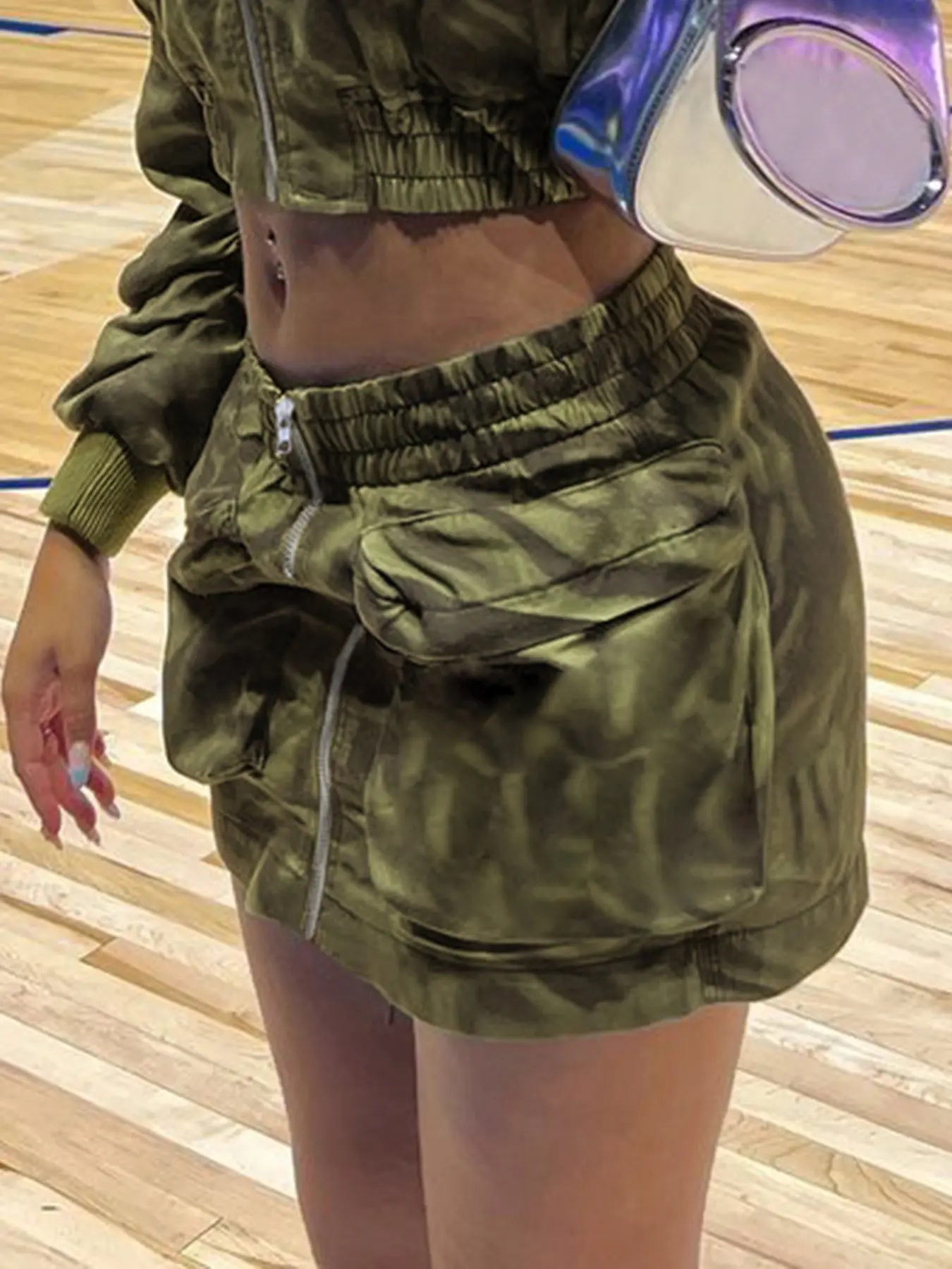 Rockmore Fashion Camouflage Mini Cargo Skirts Aesthetic 2000s Y2k Clothes Streetwear Harajuku Low Waist Skirt for Women Coquette