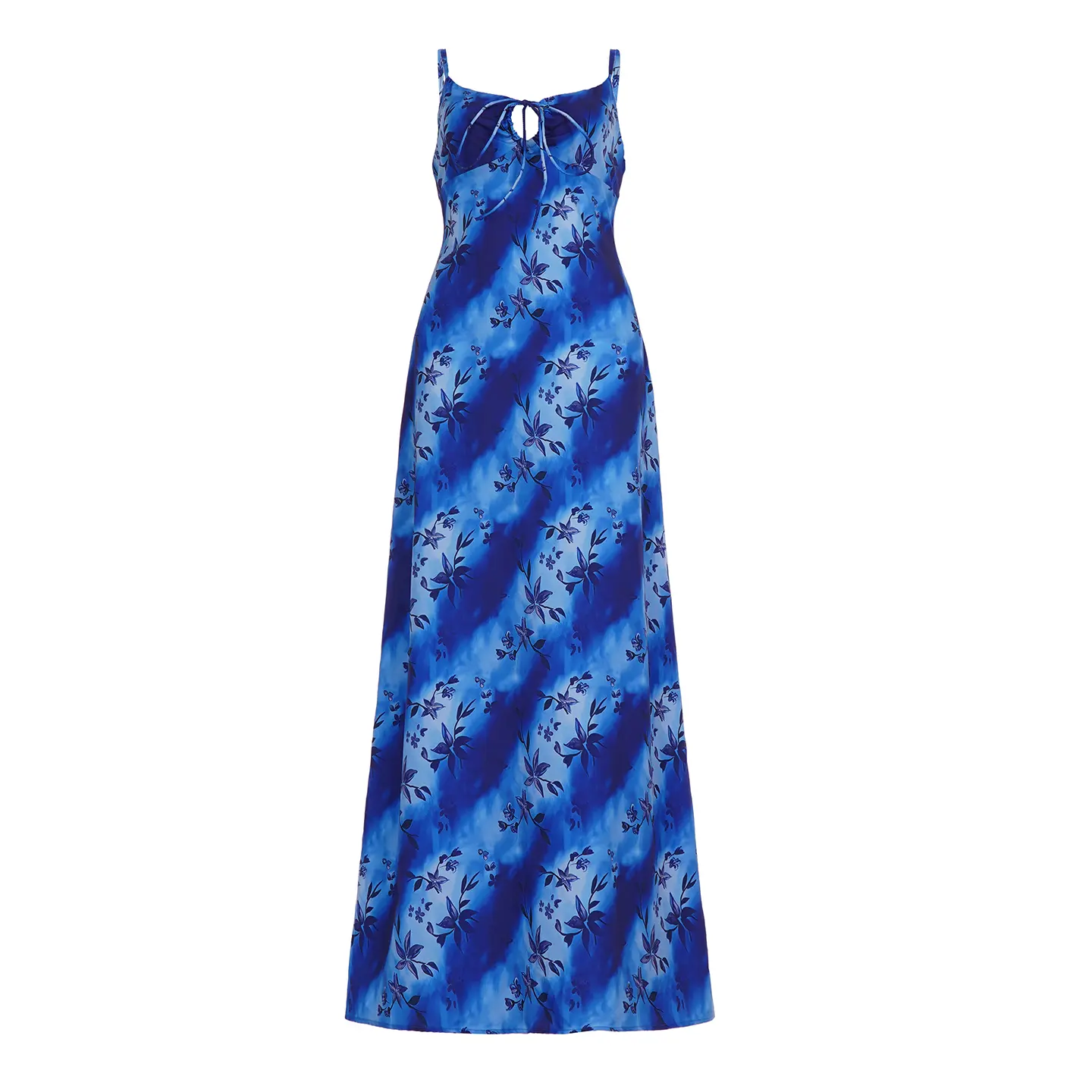 Rockmore Women'S Gradient Printed Long Dress Elegant Sleeveless V-Neck Spaghetti Straps Dress Summer Vacation Outfits