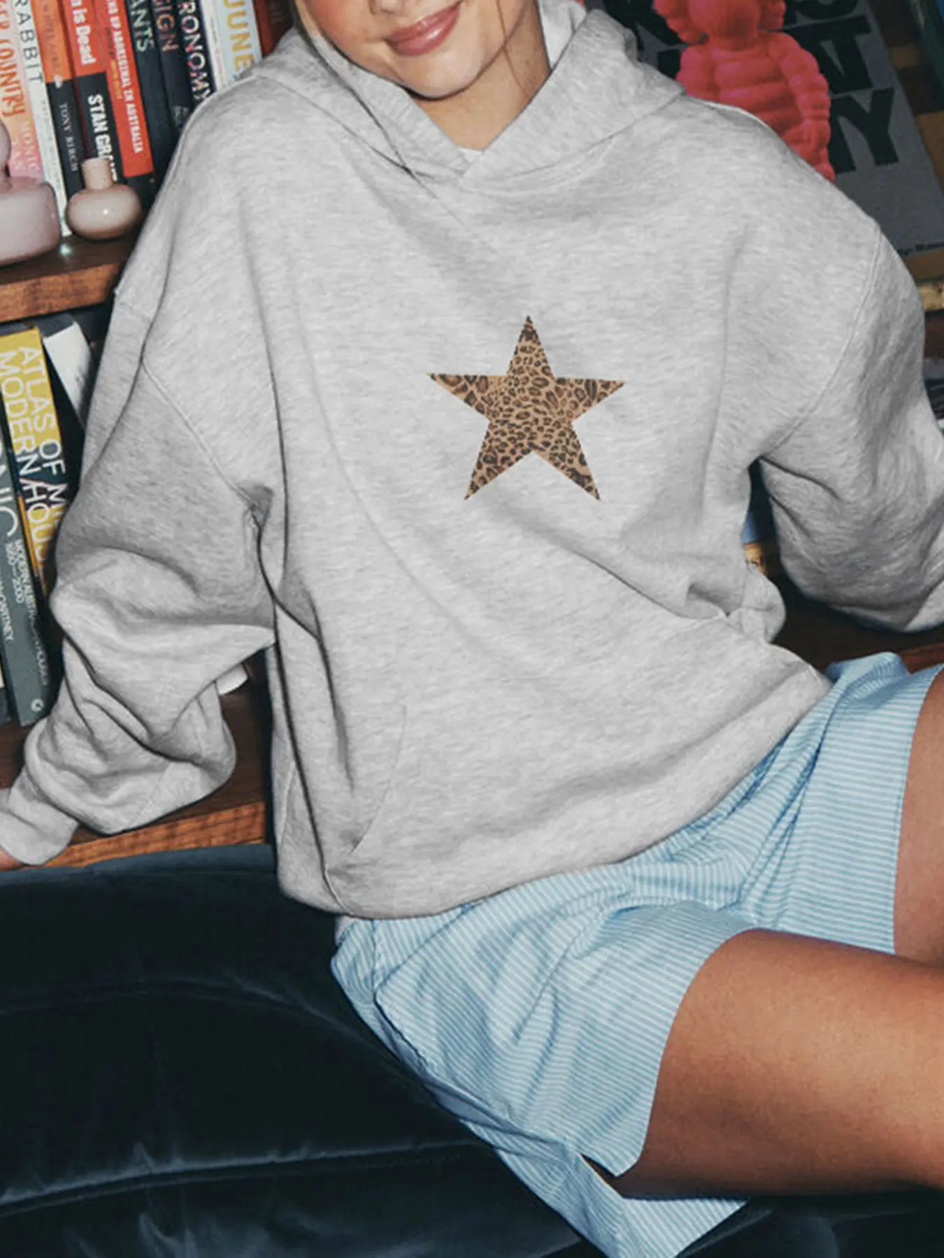 Rockmore Women's Hoodies Printed Sweatshirt Y2K Aesthetic Casual Loose Pullovers Chic Streetwear Long Sleeve Top Autumn Clothing