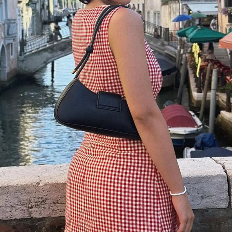 Rockmore Women's Plaid Print Mini Dress Y2k Street Button Up Sleeveless Sundress Casual Round Neck Dresses for Summer Coquette