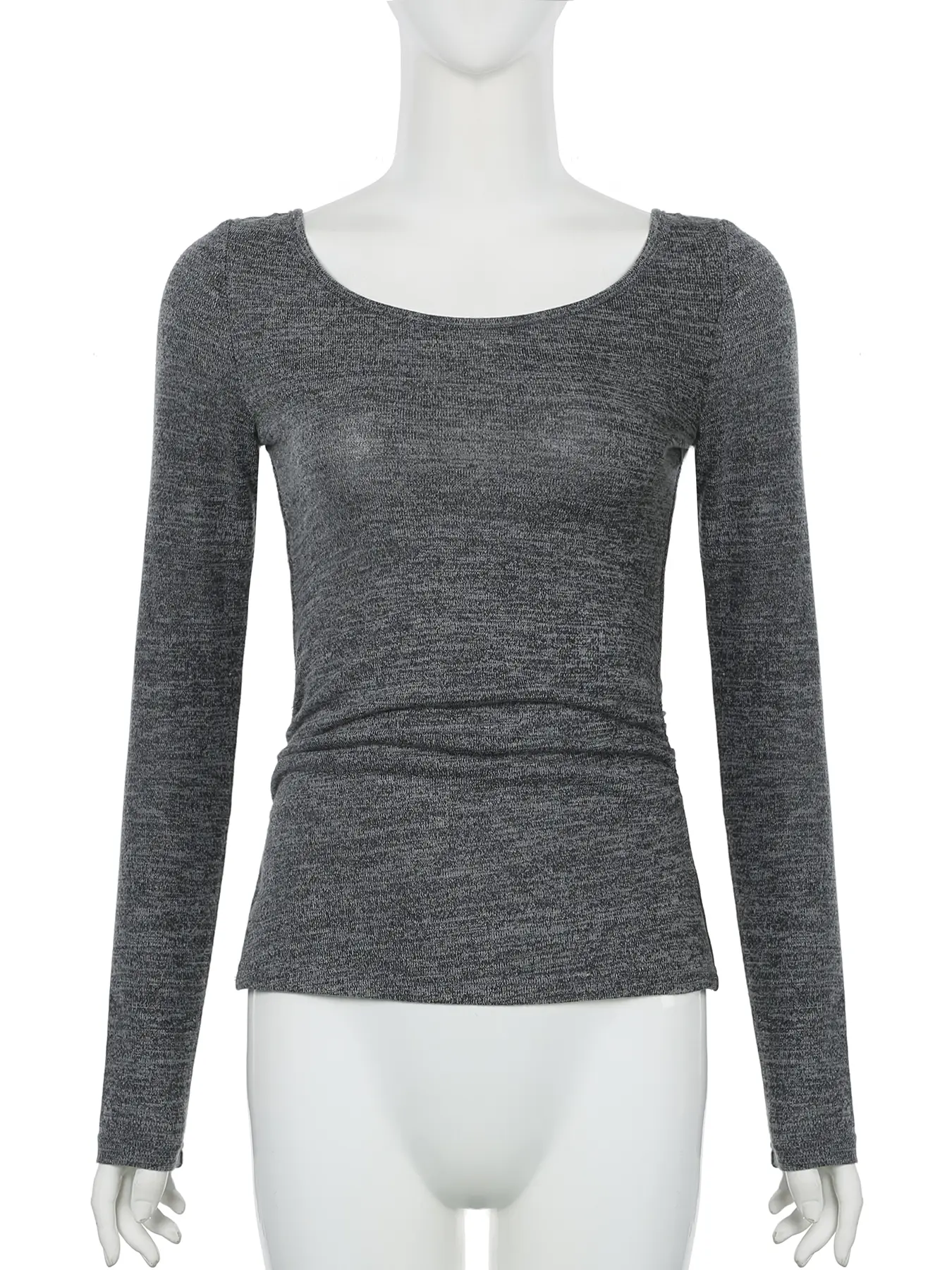 Rockmore Chic Sexy Backless Lace-Up Long Sleeve Tops Elegant Solid T-Shirt Aesthetics Streetwear Casual Grunge Fairycore Outfits