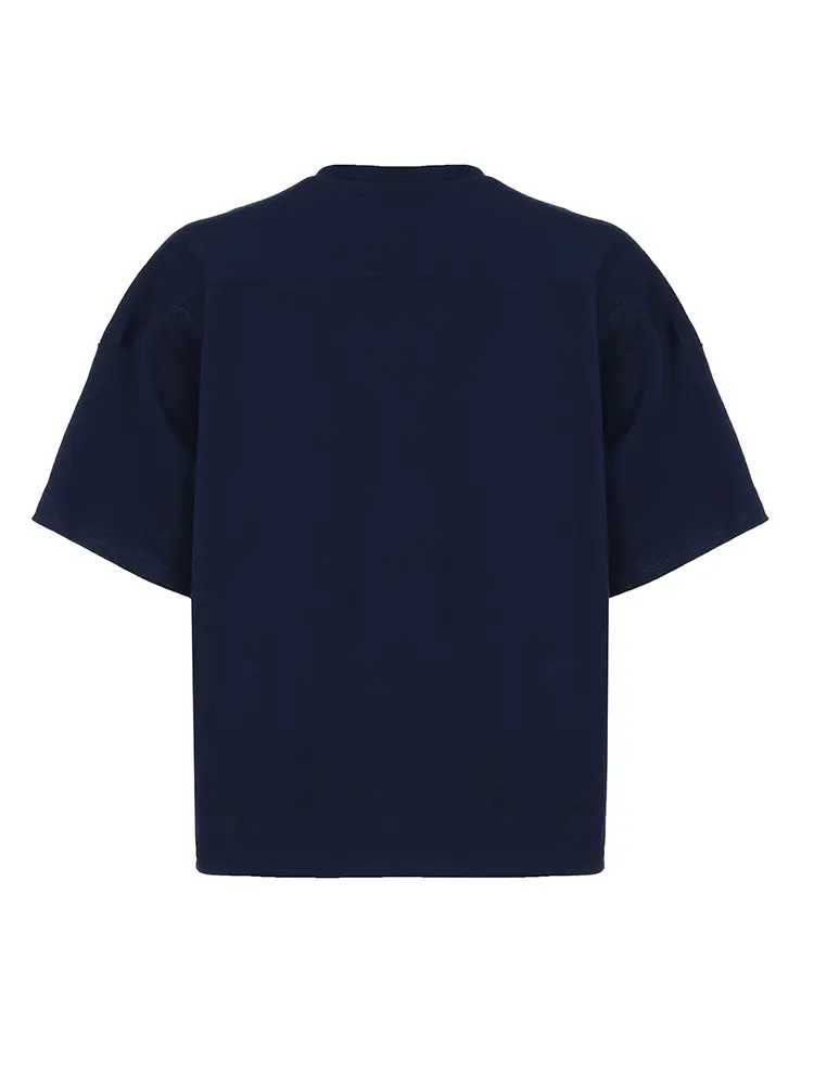 Rockmore Women's Loose Tops No.22 Embroidery Drop Shoulder Crew Neck Tee Casual Half Sleeve T-shirt for Summer Street Fashion