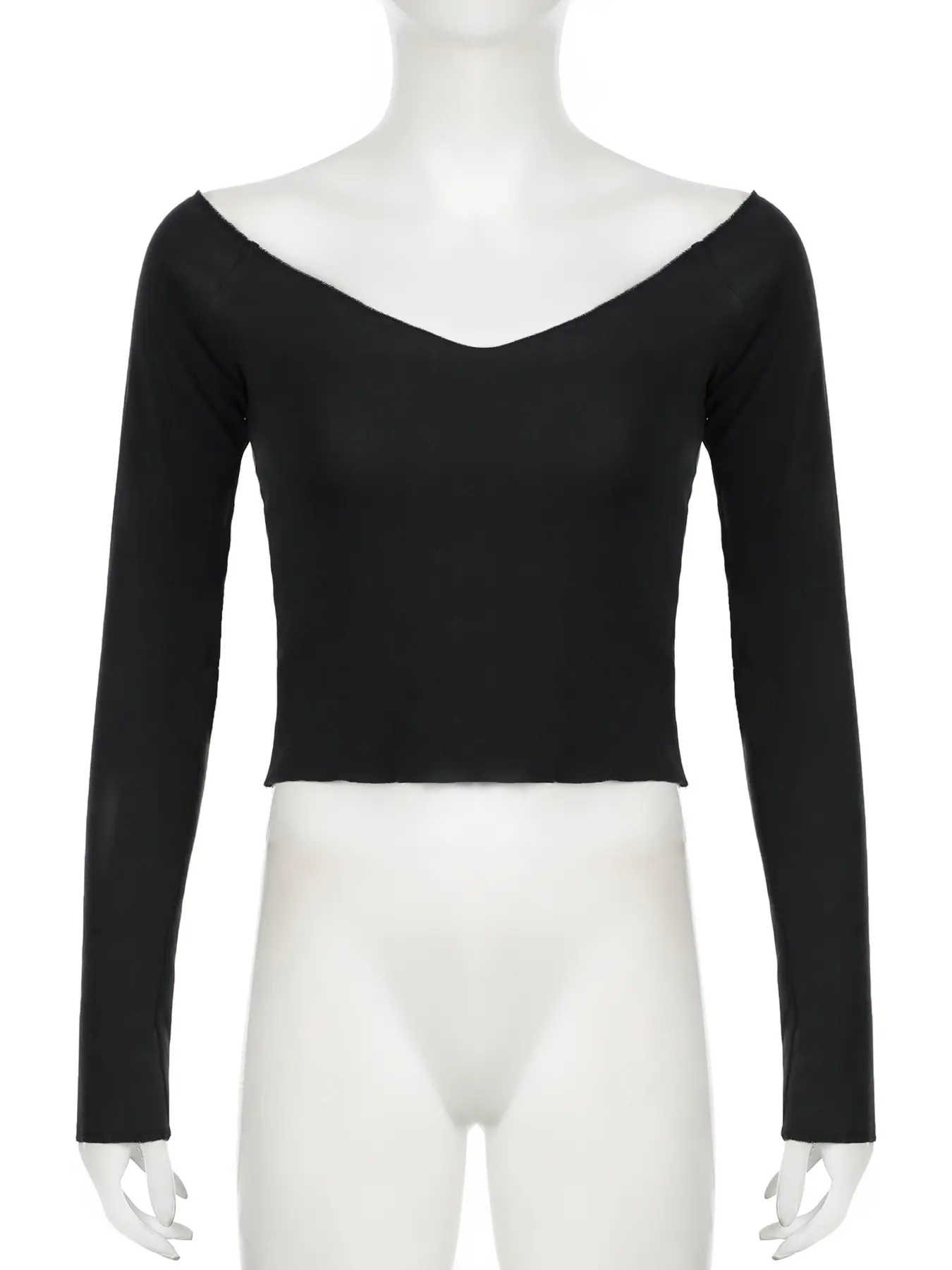 Rockmore Elegant One Shoulder Solid Slimming Tops Casual Long Sleeve Streetwear Sexy Female Harajuku Basic Women Skinny Tee Chic
