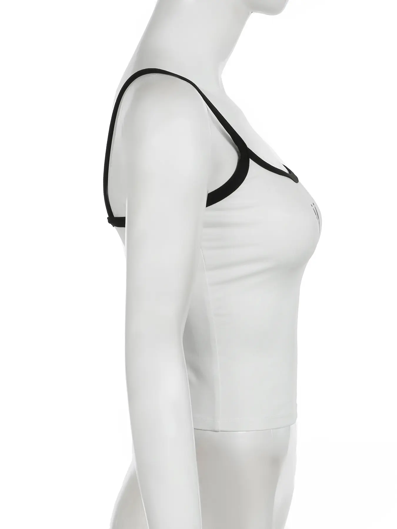 Rockmore Y2K Patchwork Letter Print Tank Top Coquette White Spaghetti Strap Tops Aesthetic Sleeveless Camisole Woman Clothing