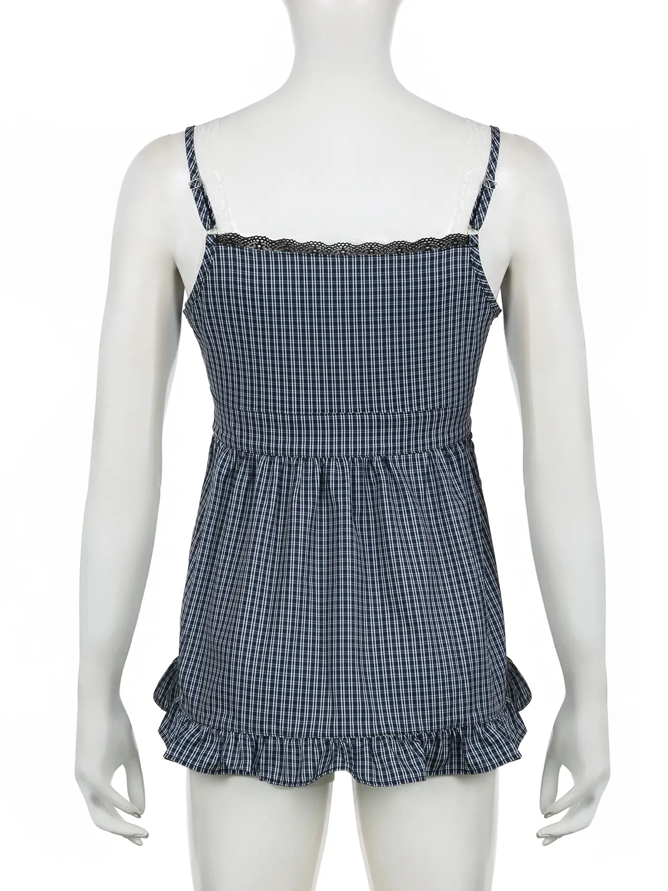 Rockmore Women Plaid False Two-piece Camisole Harajuku Vests Summer Y2k Aesthetic Crop Tops Fashion Casual Sleeveless Tank Tops