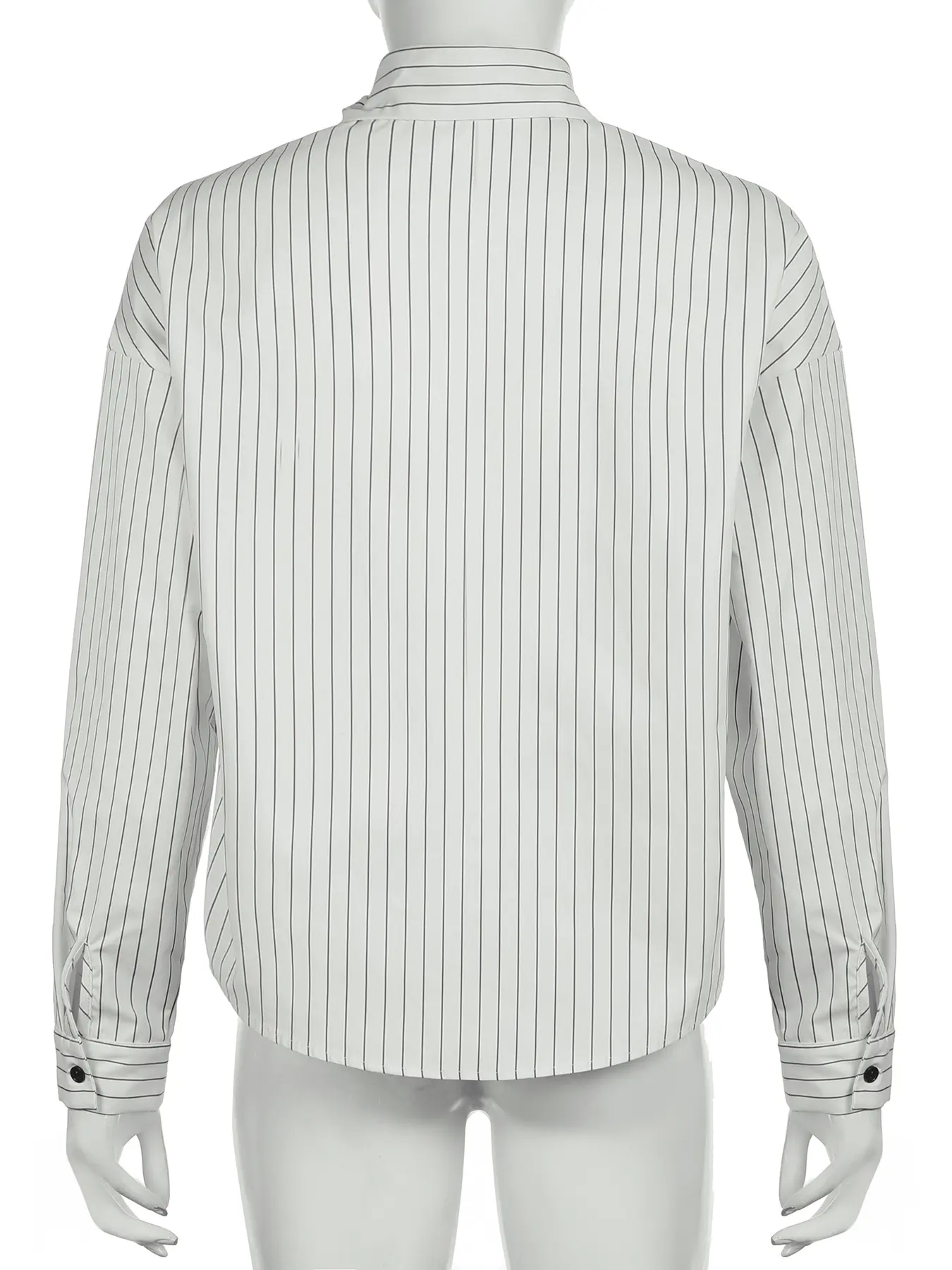 Rockmoer Harajuku white Striped Blouse Office Ladies Shirts All match chic Long-sleeve Loose Fit Shirt Fashion Spring Autumn y2k